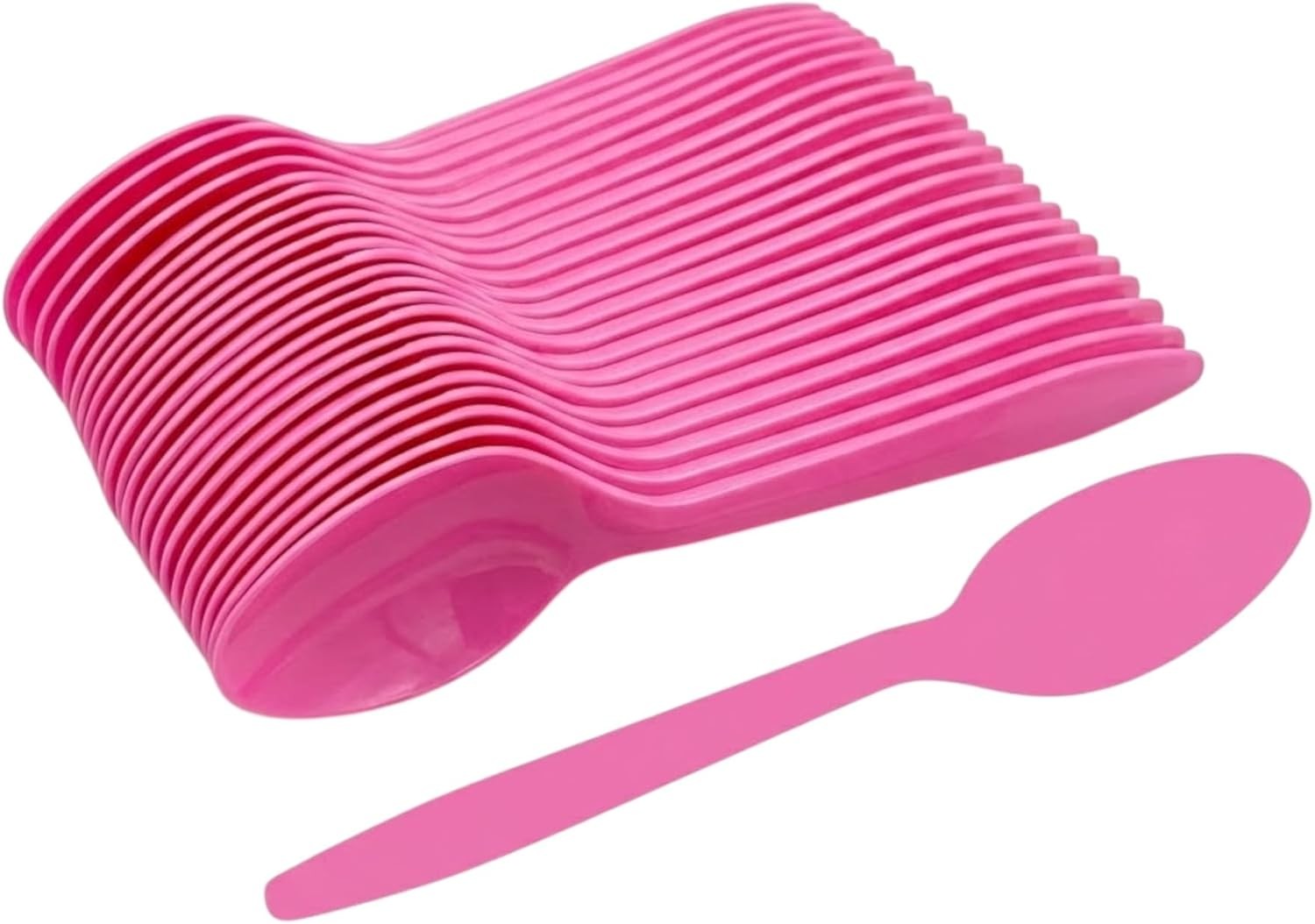 Plastic Teaspoons Pink, Disposable Spoons for Parties & Everyday Use (300, Pink)