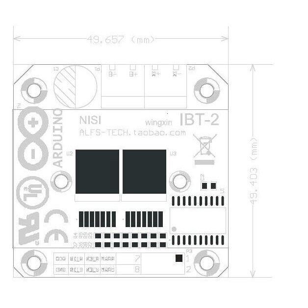 Double BTS7960 43A H-bridge High-power smart car Motor drive module