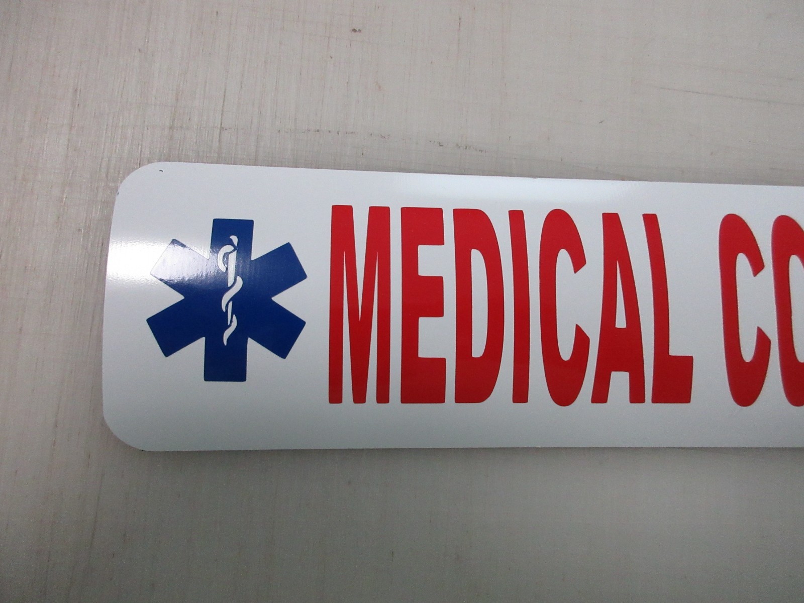Medical Courier White & Red Blue Vehicle Magnetic Sign 3″x12″ Car Truck Van SUV