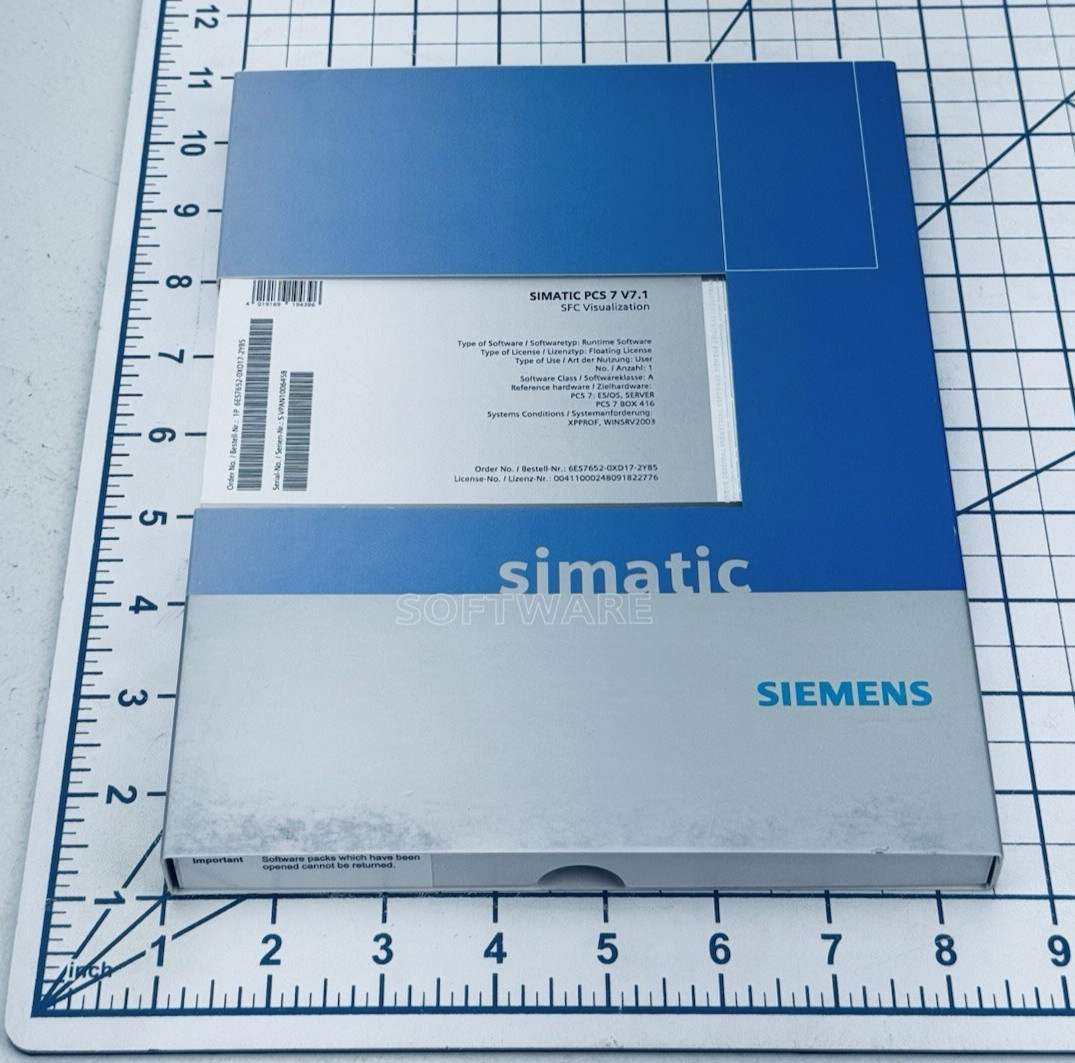 NOB! Siemens 6ES7652-0XD17-2YB5 SIMATIC PCS 7 V7.1 SFC Visualization *WARRANTY*