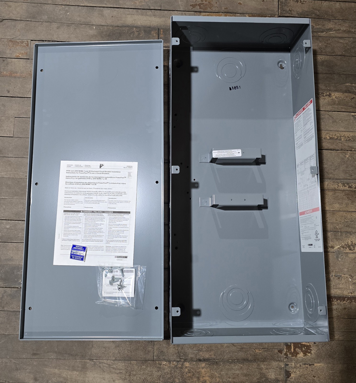 Square D J250S Circuit Breaker Nema 1 Steel Enclosure 15A-250A 31.36″x14.36″x6″