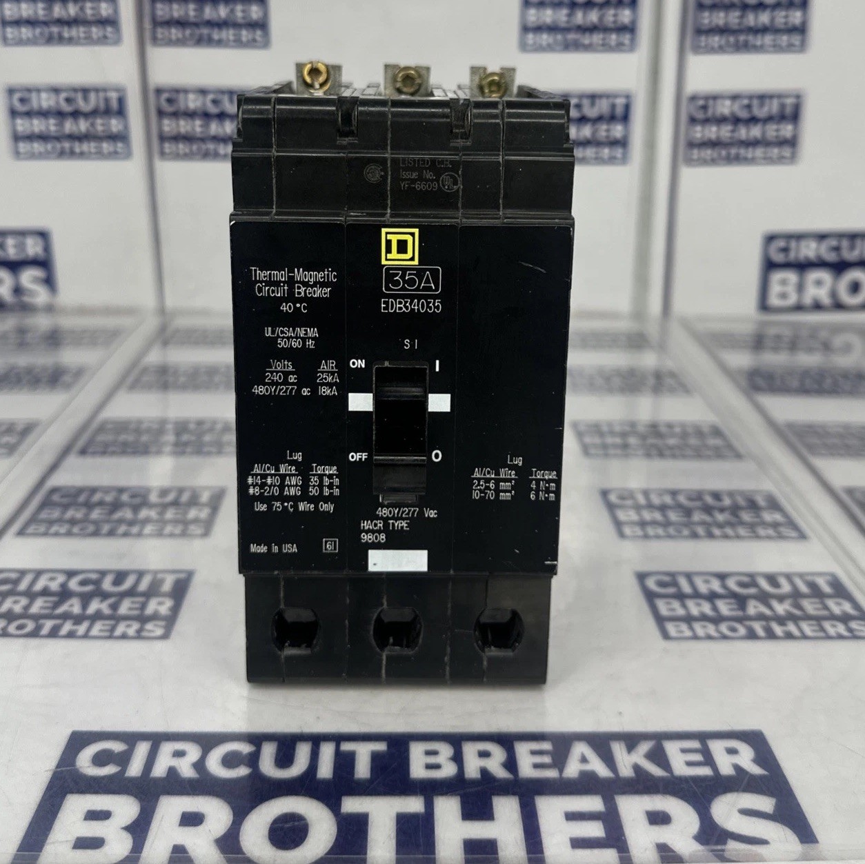 Square D EDB34035 35 Amp 480/277V 3 Pole Circuit Breaker-Warranty(Ship Same Day)