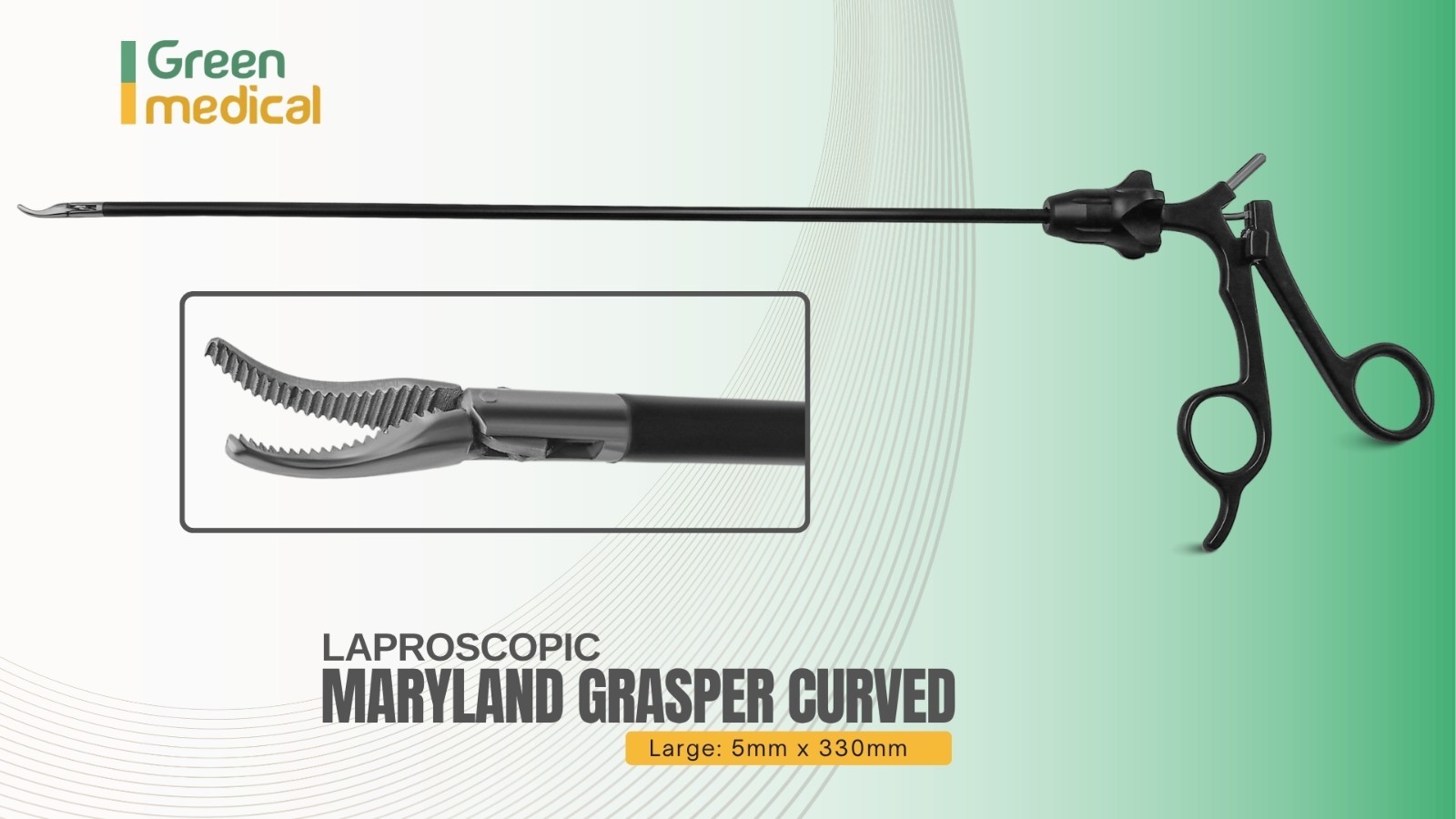 NEW Laparoscopic Maryland Grasper 5mm 33cm Maryland Curved Dissecting Forceps