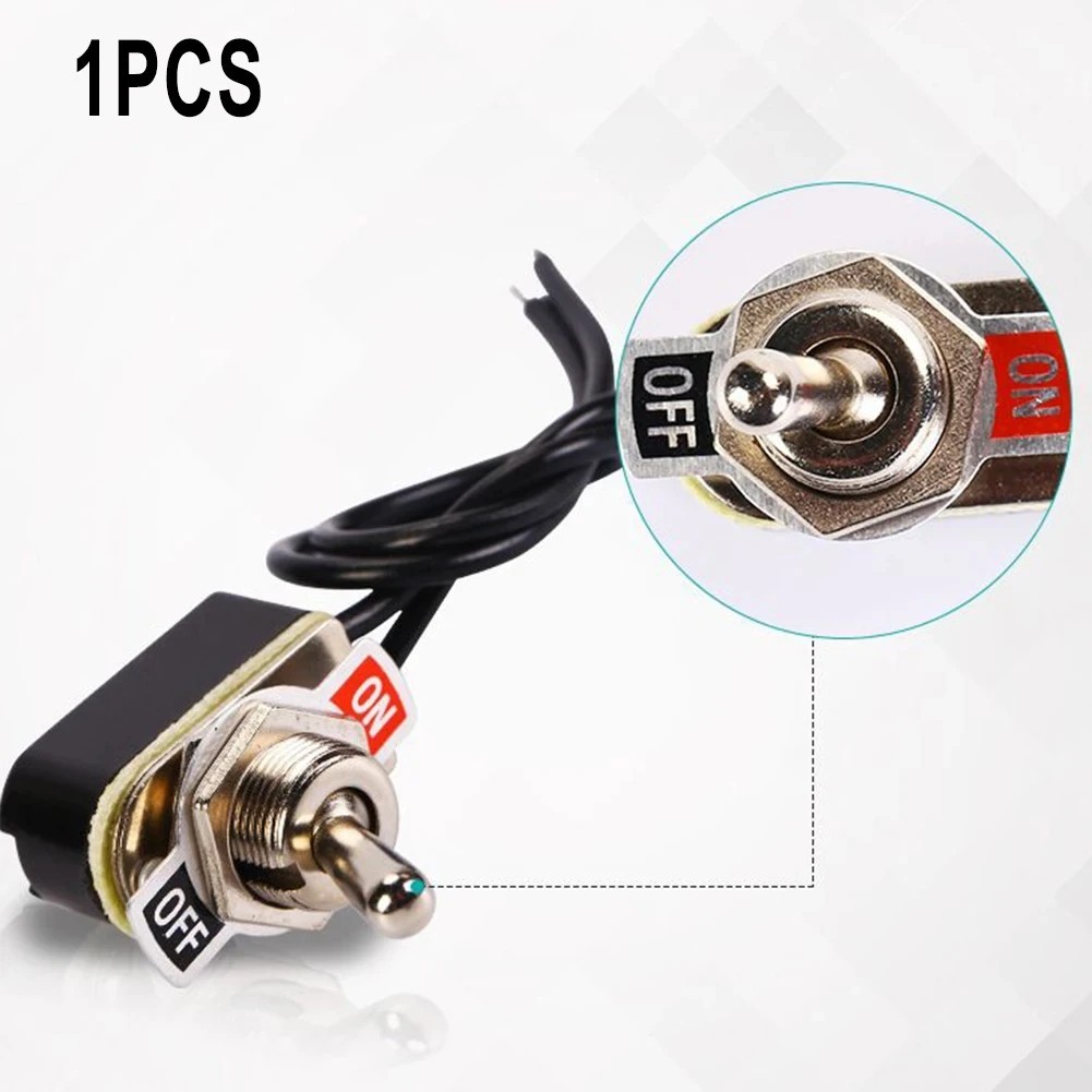 SPST Toggle Switch 6A 125V On Off Rocker Switch with Wire 12mm Mount