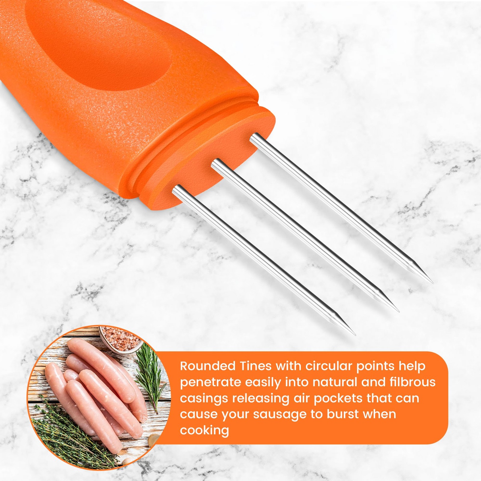 Wutfly 5.5 inch long 3 sharp prongs Sausage Pricker Tool