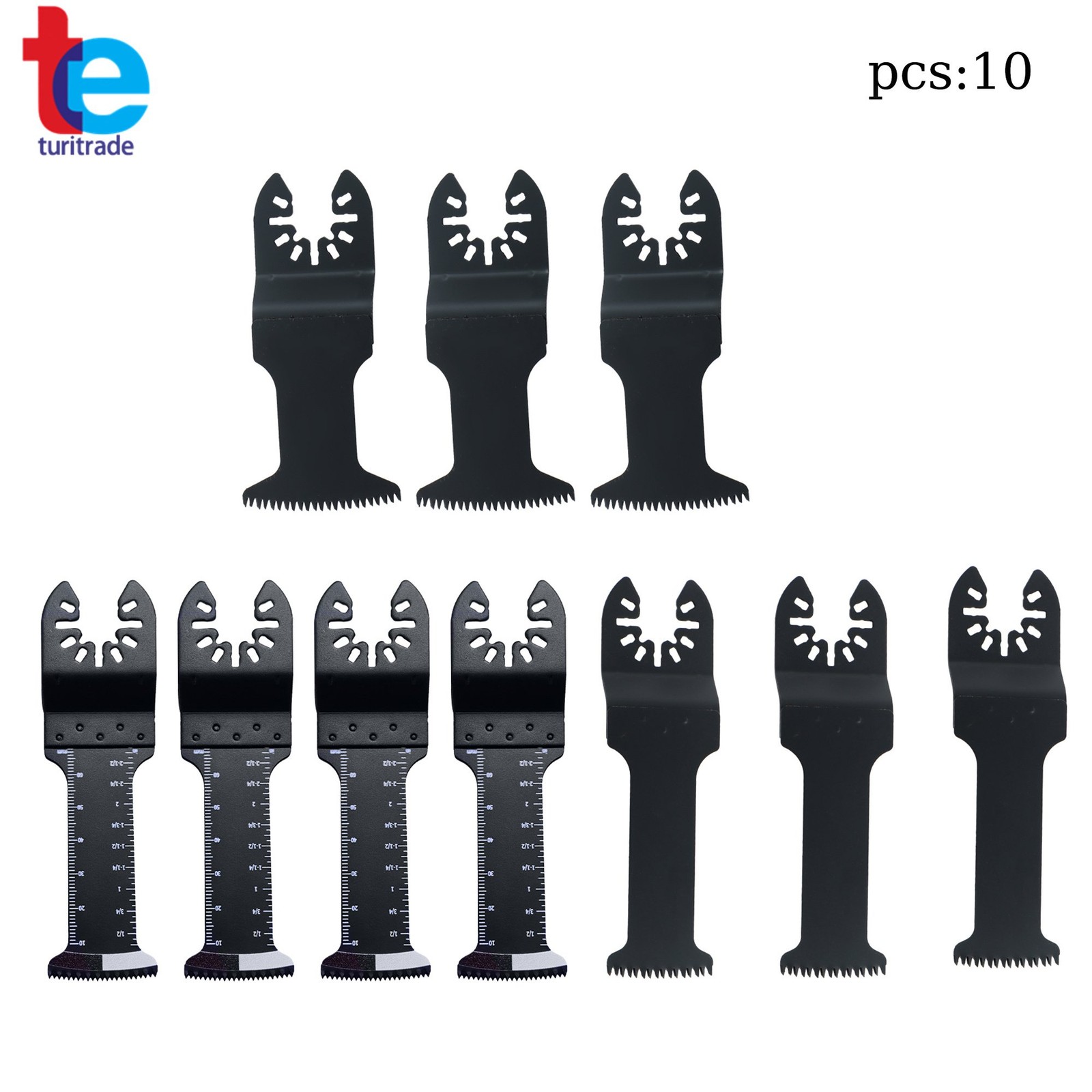 Extended 10-piece Japanese Tooth Oscillating Blades Multi Tool Blades Kit