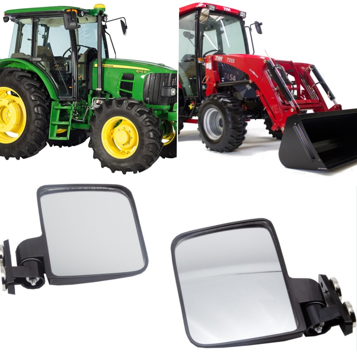 Pair 228lb Rated Magnet Tractor Mover Side Mirror LH & RH For Kubota John Deere