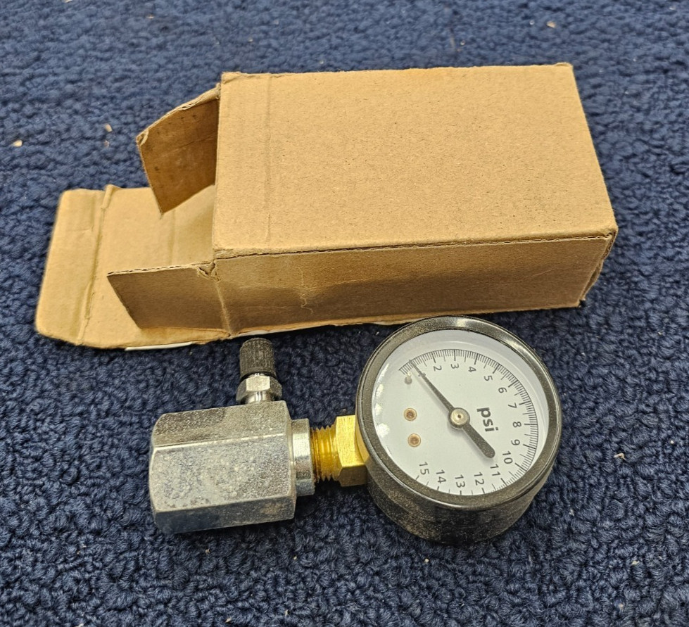 (QTY 3) Uniweld TGB215 Gas Test Gauge 1/2″ NPT Reducing Bell W/ 15 PSI Gauge E34