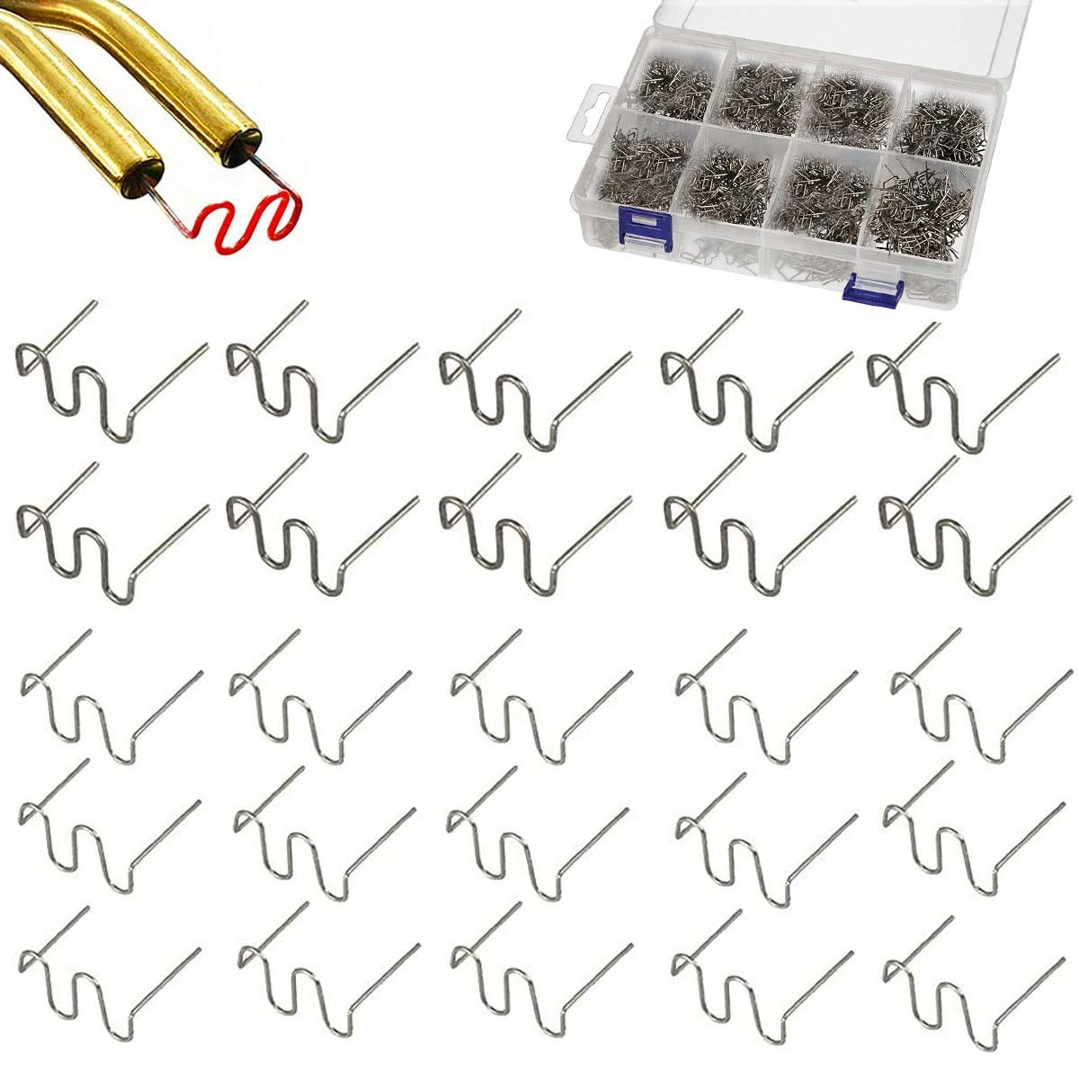 1000pc Welding Rods Hot Staples Plastic Repair Car Bumper Wave Shape 0.8mm 0.6mm