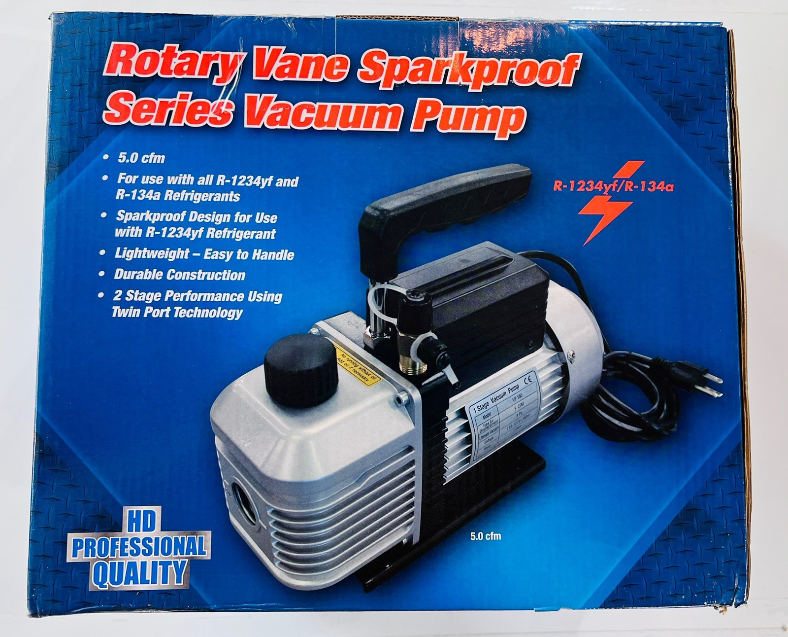 FJC 6930 R-1234YF/R-134A SPARK PROOF 5cfm Two Stage 1/3 Hp Vacuum Pump -CLOSEOUT