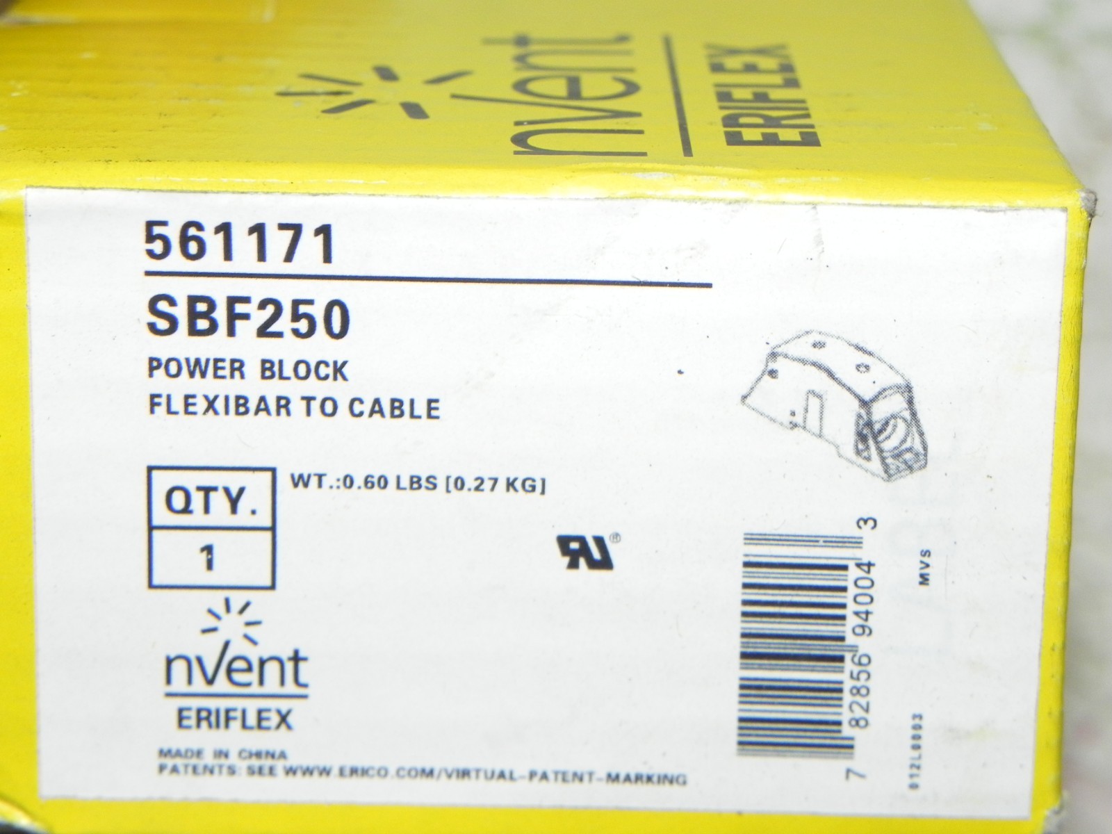 nVent/Eriflex SBF250 Power Block Flexbar to cable, 561171, 250A 1000VAC/1500VDC