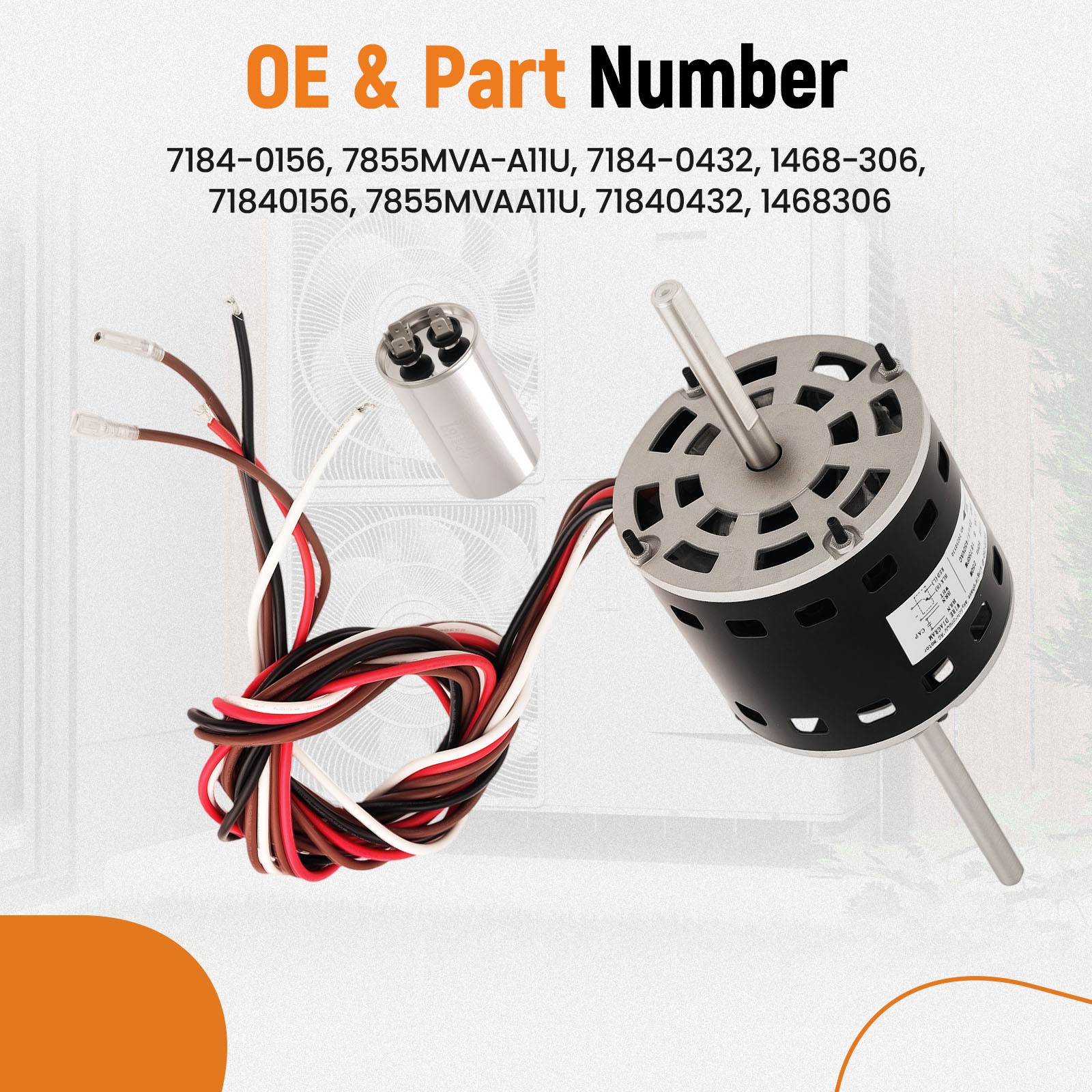 D1092 Fan Motor 1/3 HP 115 Volts 3.4 Amps for Fasco and Coleman Parts 7184-0156