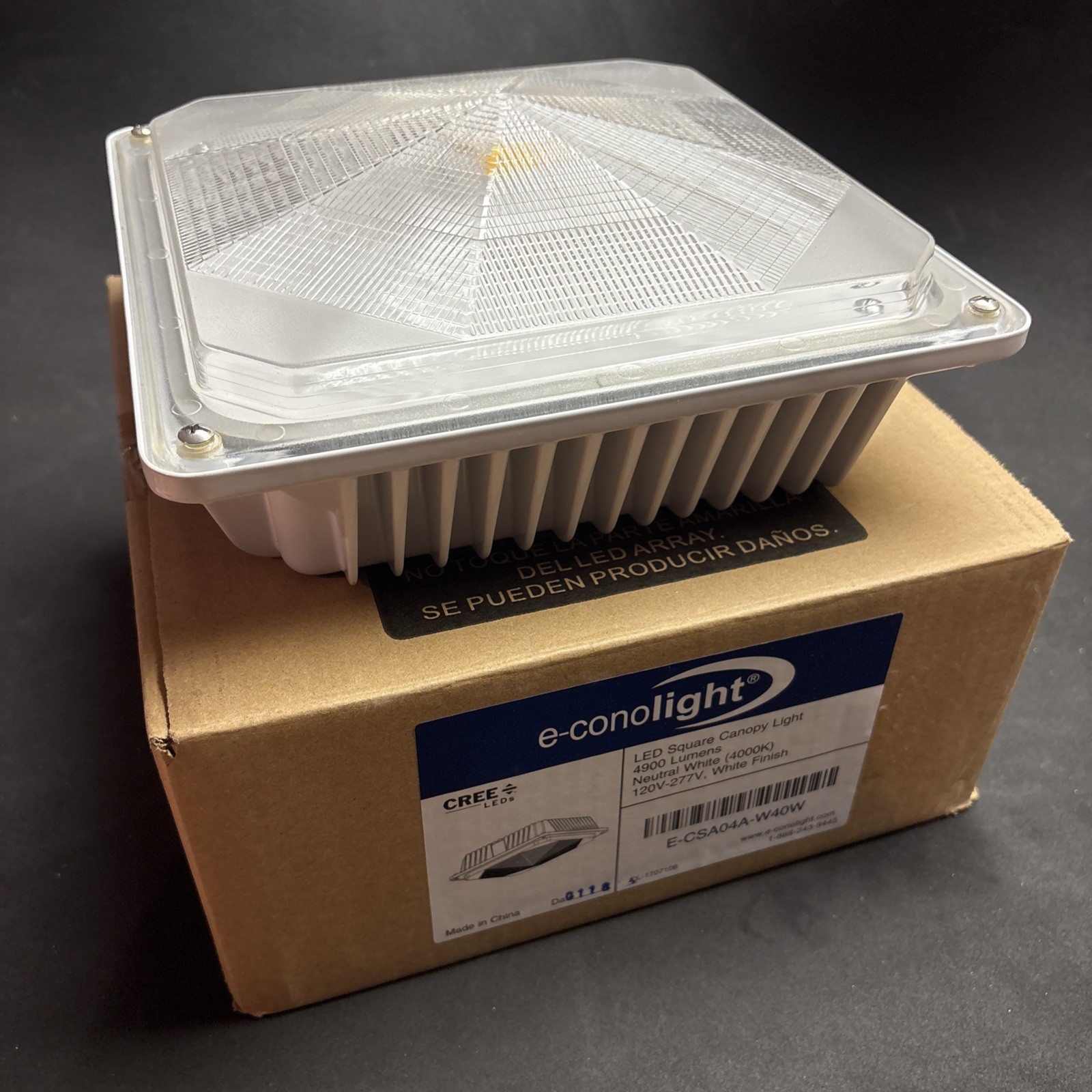 Cree e-conolight led E-CSA04A-W40W 44W LED Canopy Light, 4000K White Finish