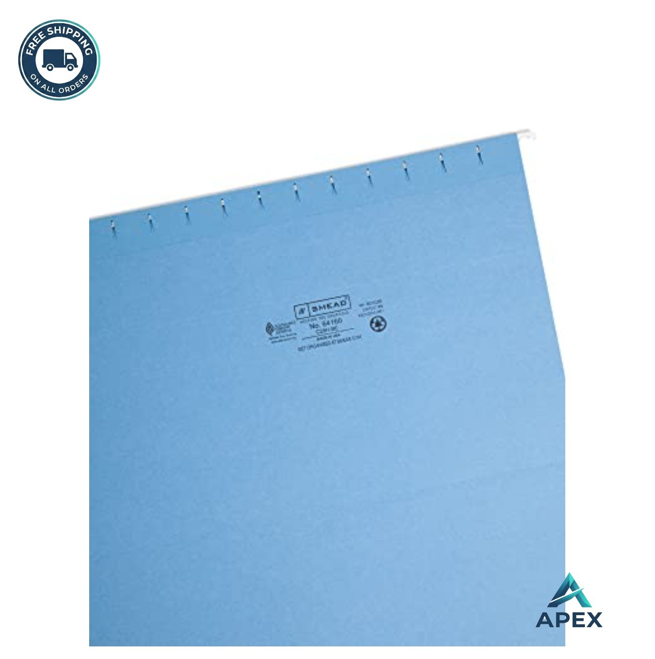 Hanging File Folders Legal Size 25 Pack Blue 1/5 Cut Adjustable Tabs with