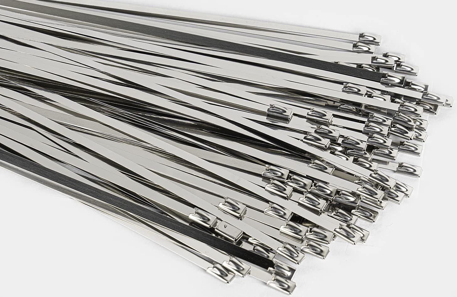100PCS 11.8Inch Metal Cable Zip Ties – 304 stainless steel Heavy Duty