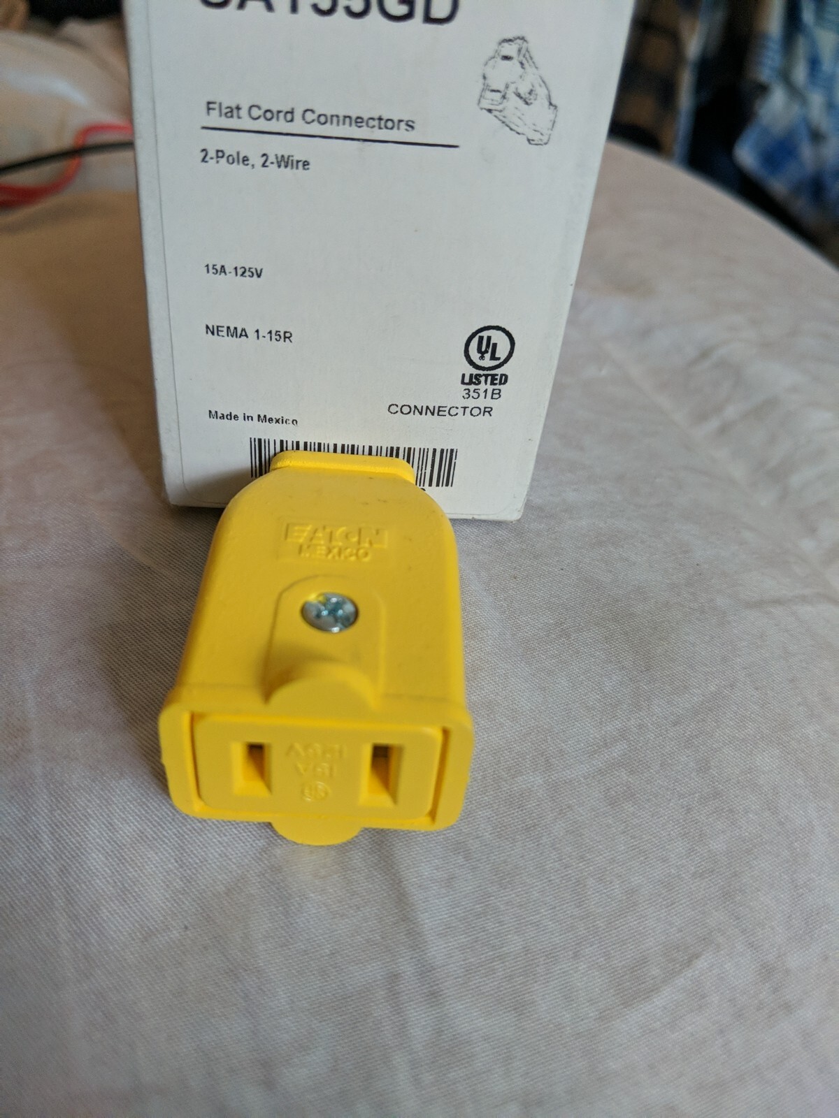 Cooper Wiring SA155GD Thermoplastic Polarized Connector 1-15R 16 AWG 2 Pole 5pk
