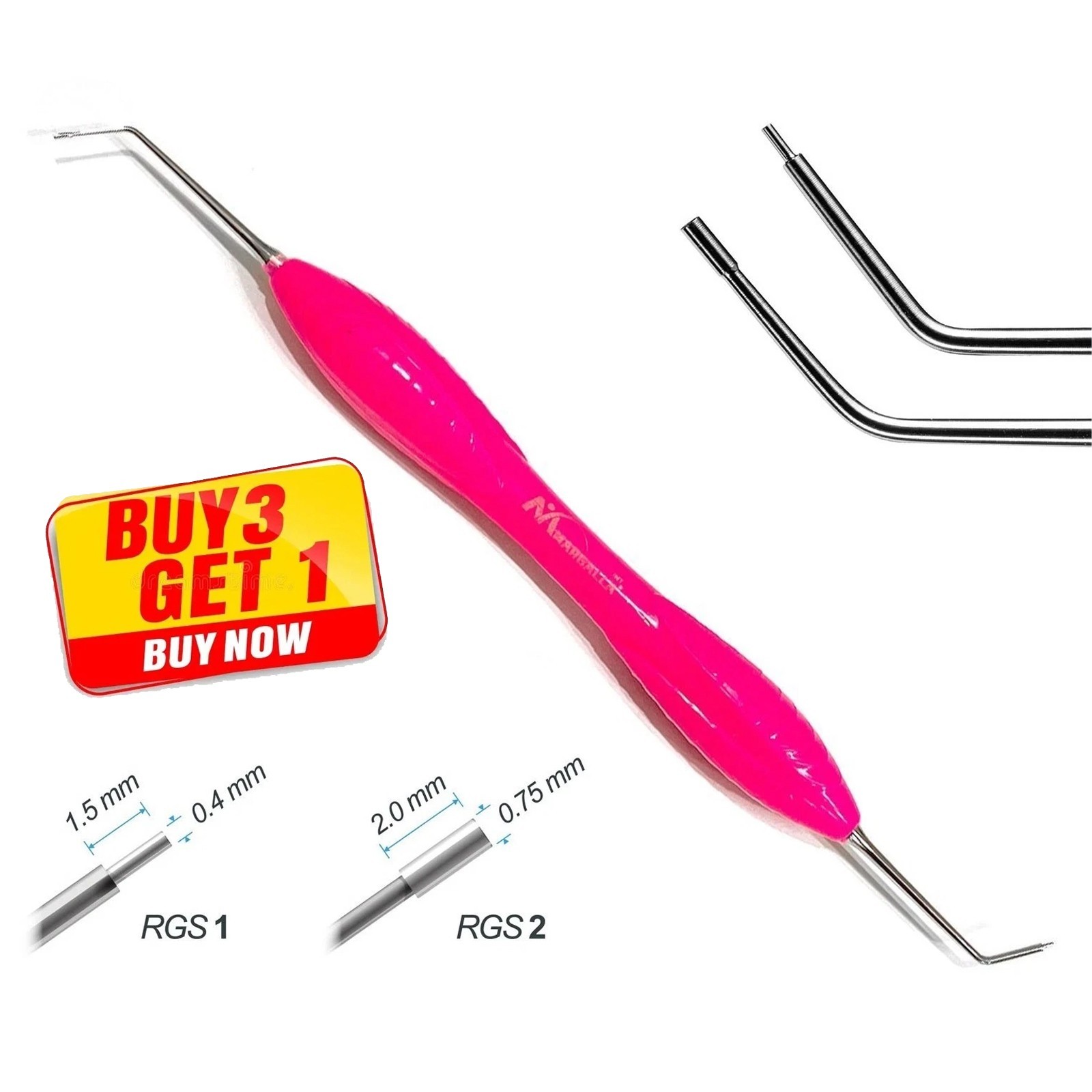 Dental Instrument RGS 1-2 Silicone Handle Depth Dimensions for Restorations