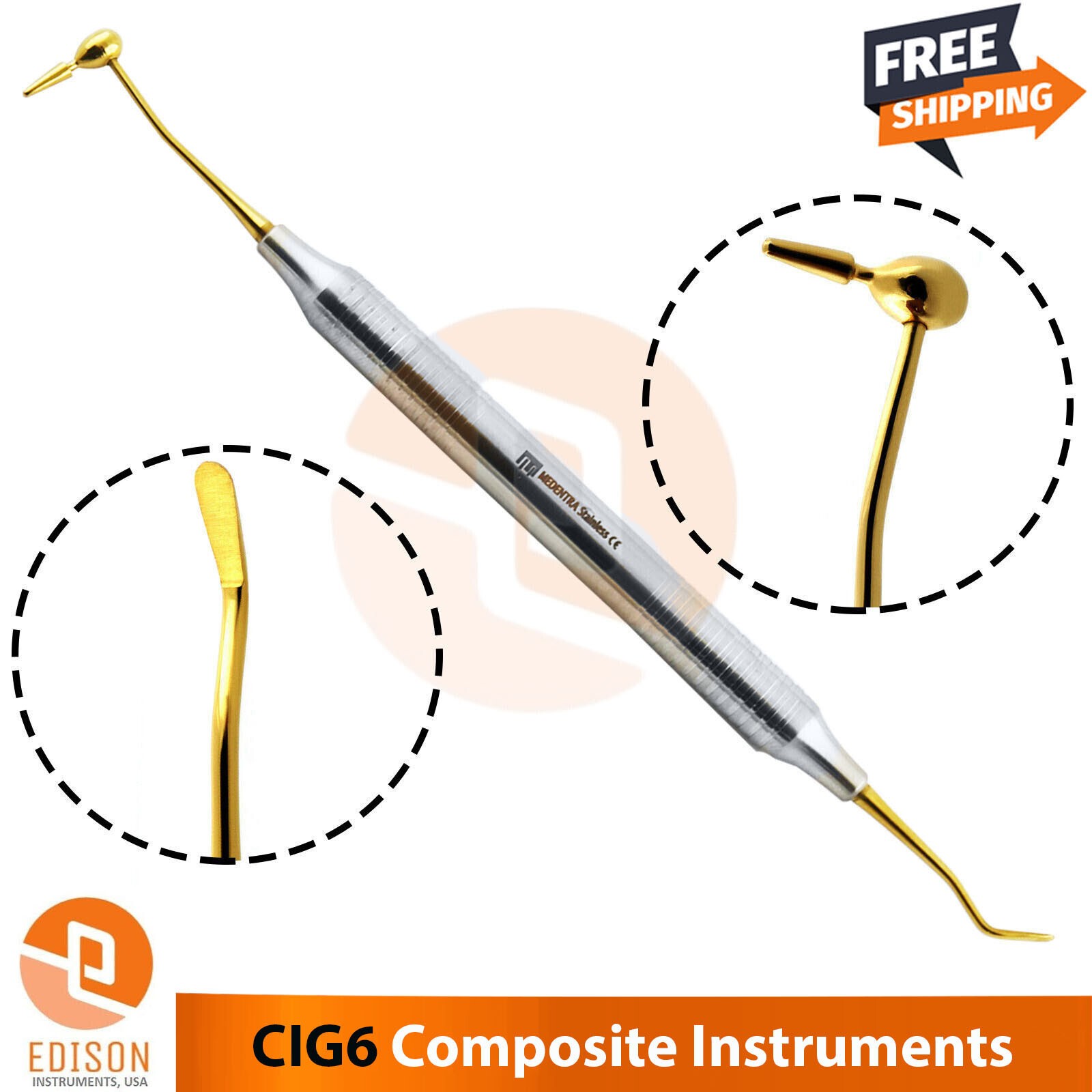 Dental Restorative Explorer Probe Filling Tool CIG6 Enamel Hatchet Instruments