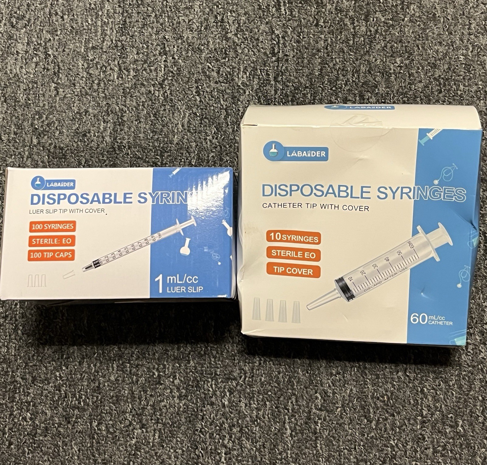 Lot Of 7 Boxes Labaider Disposable Syringe Catheter Tip Luer Slip Tip NEW SEALED