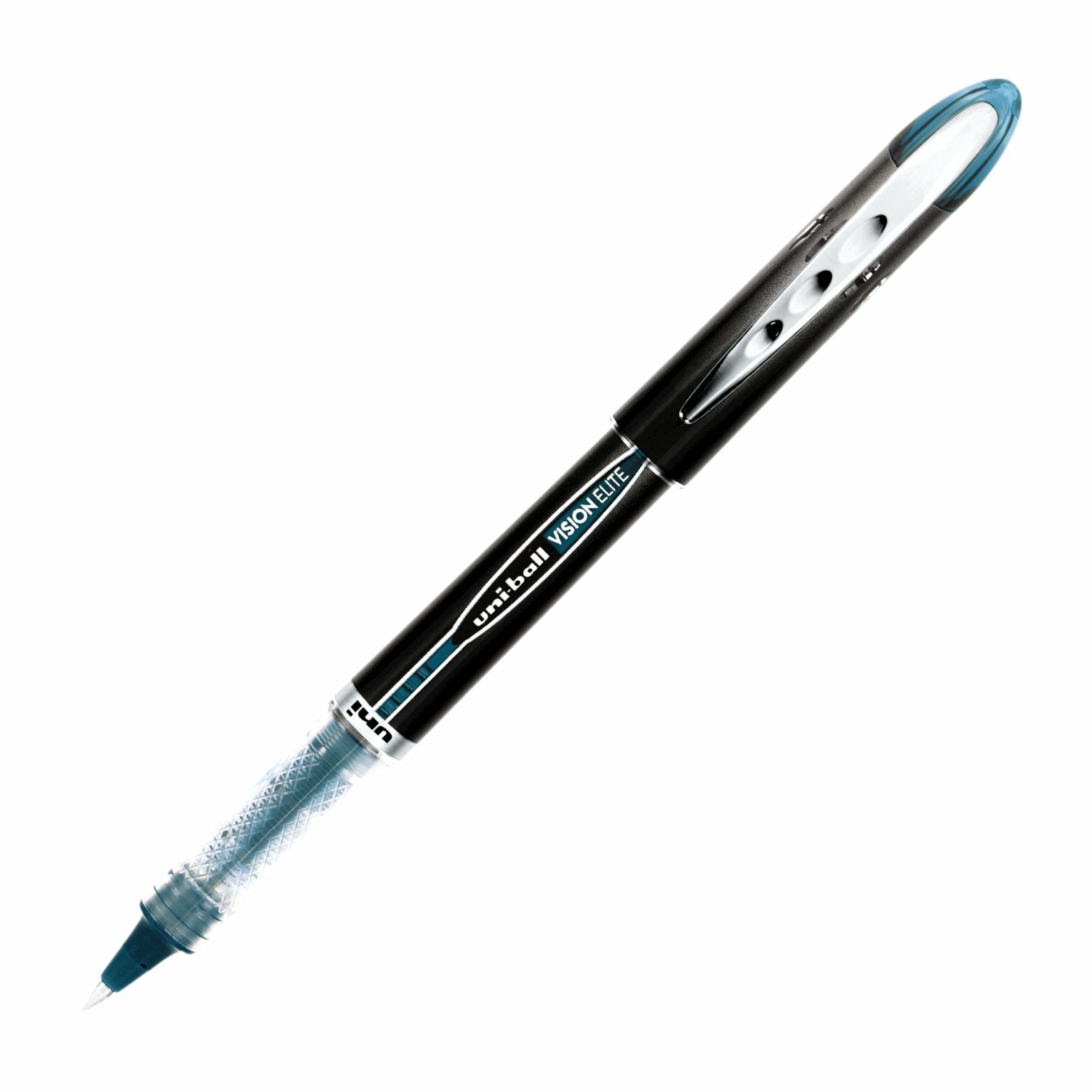 69020 Uni-Ball Vision Elite BLX Rollerball Pen, Micro Tip, Blue/Black, Pack of 4