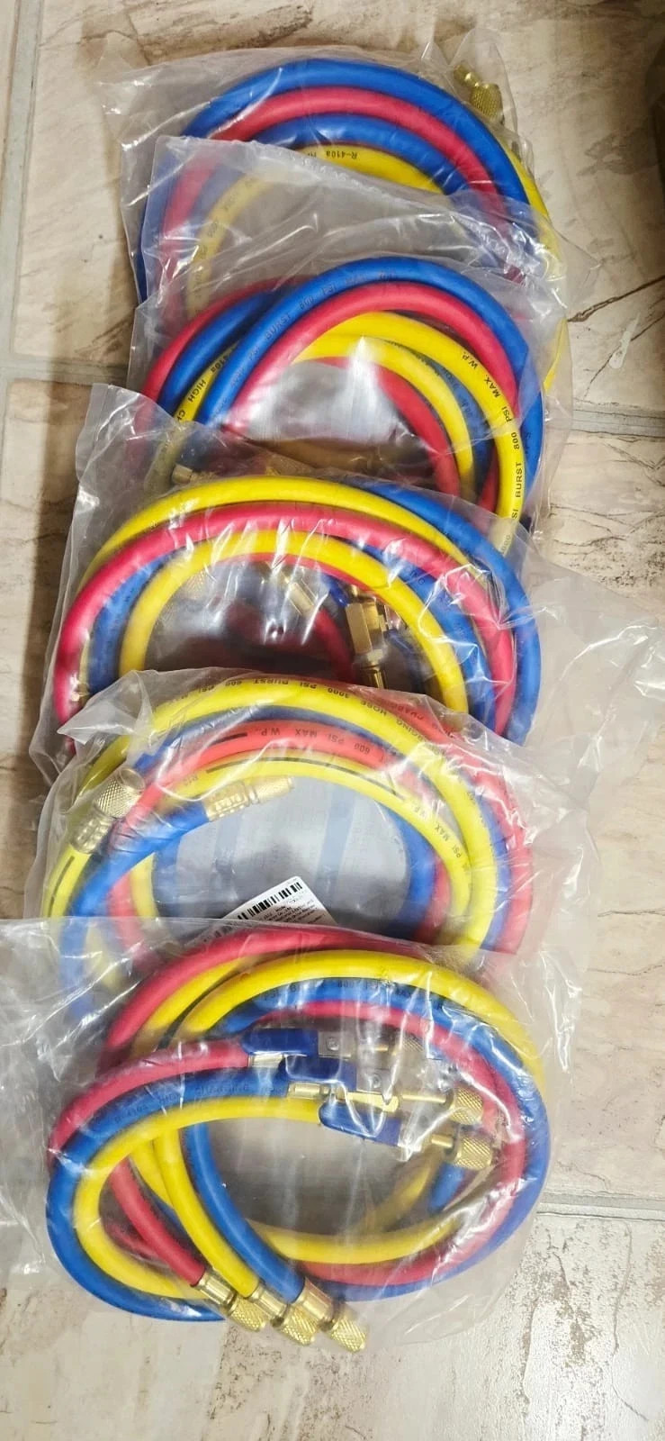 Yellow Jacket 29986 Plus II 1/4″ Hose with Compact Ball Valve 72″ (Pack of 3) US