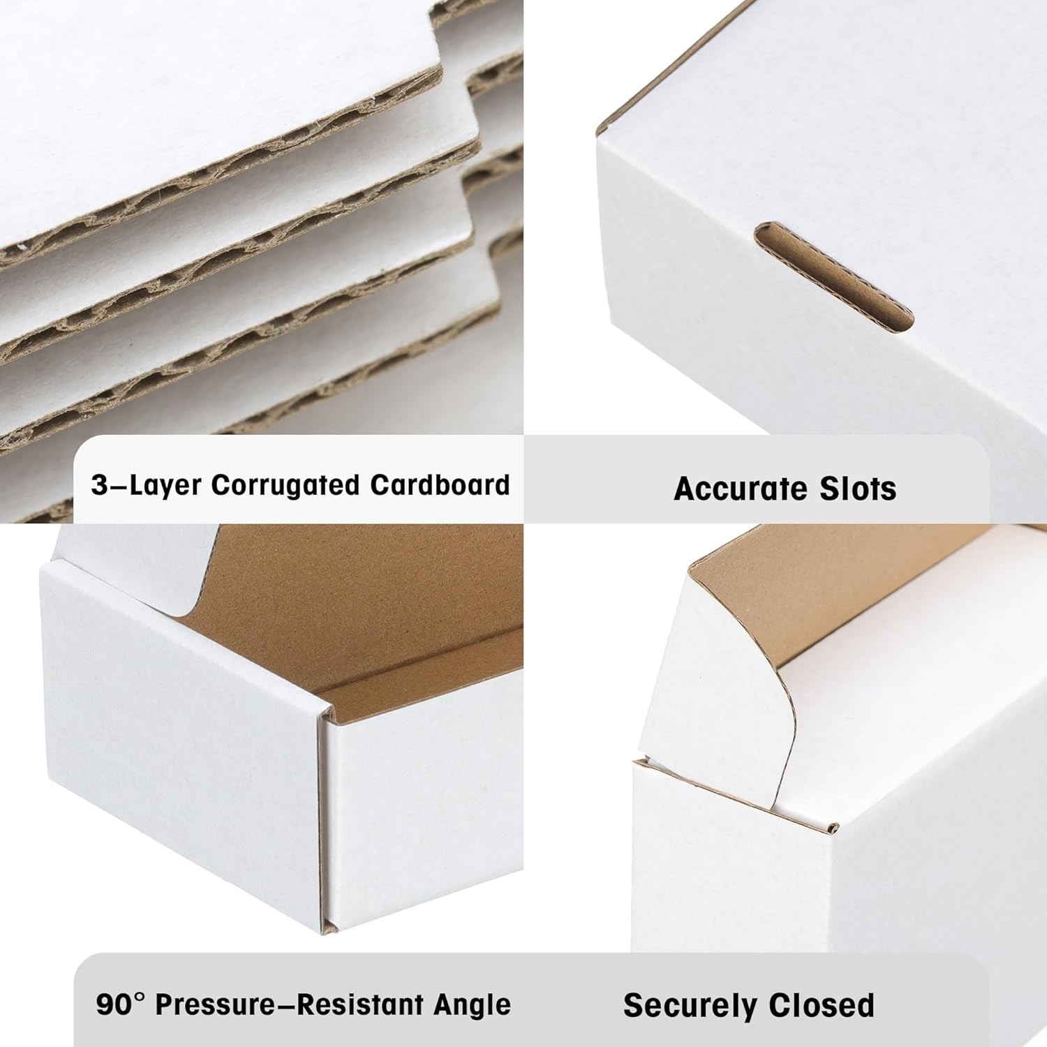 Small Mailing Boxes 50 Pack 7x5x2 Inches White Cardboard Shipping Supplies