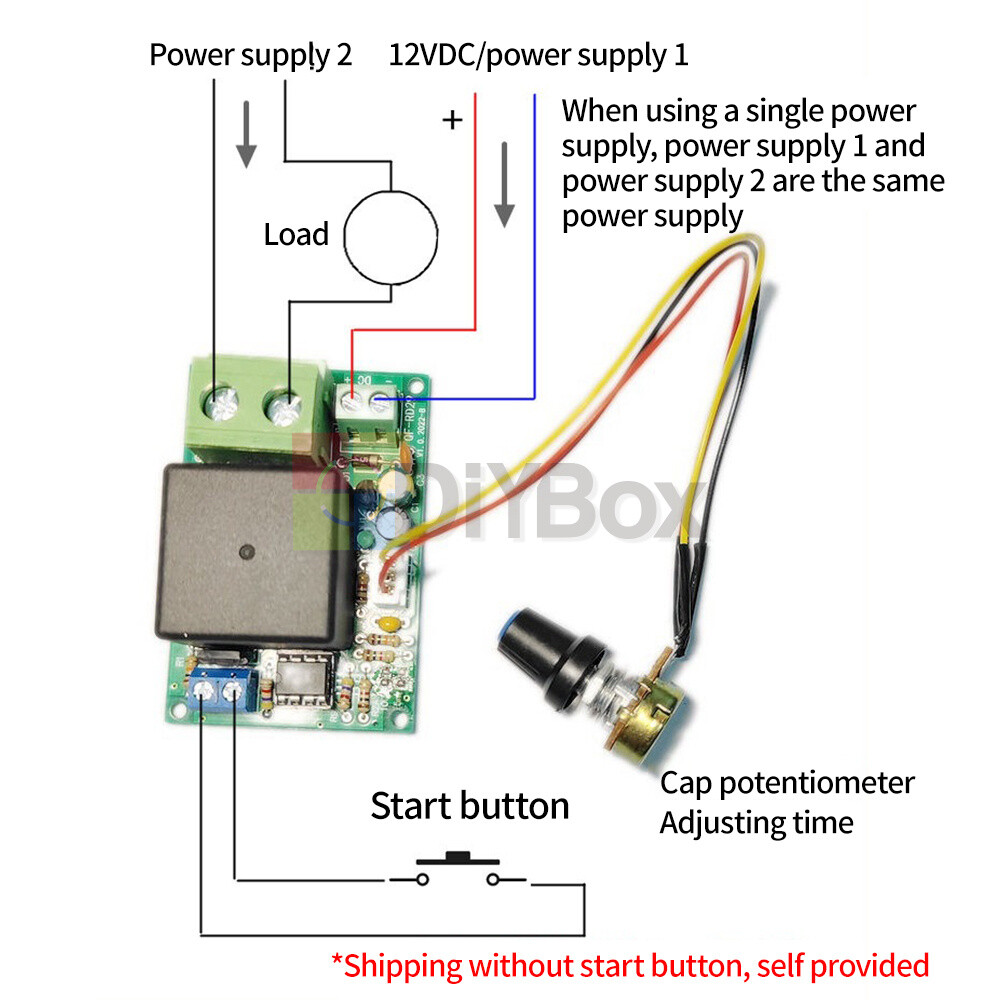DC 12/24V Time Relay Module Trigger Timer Switch Module with Potentiometer 80A