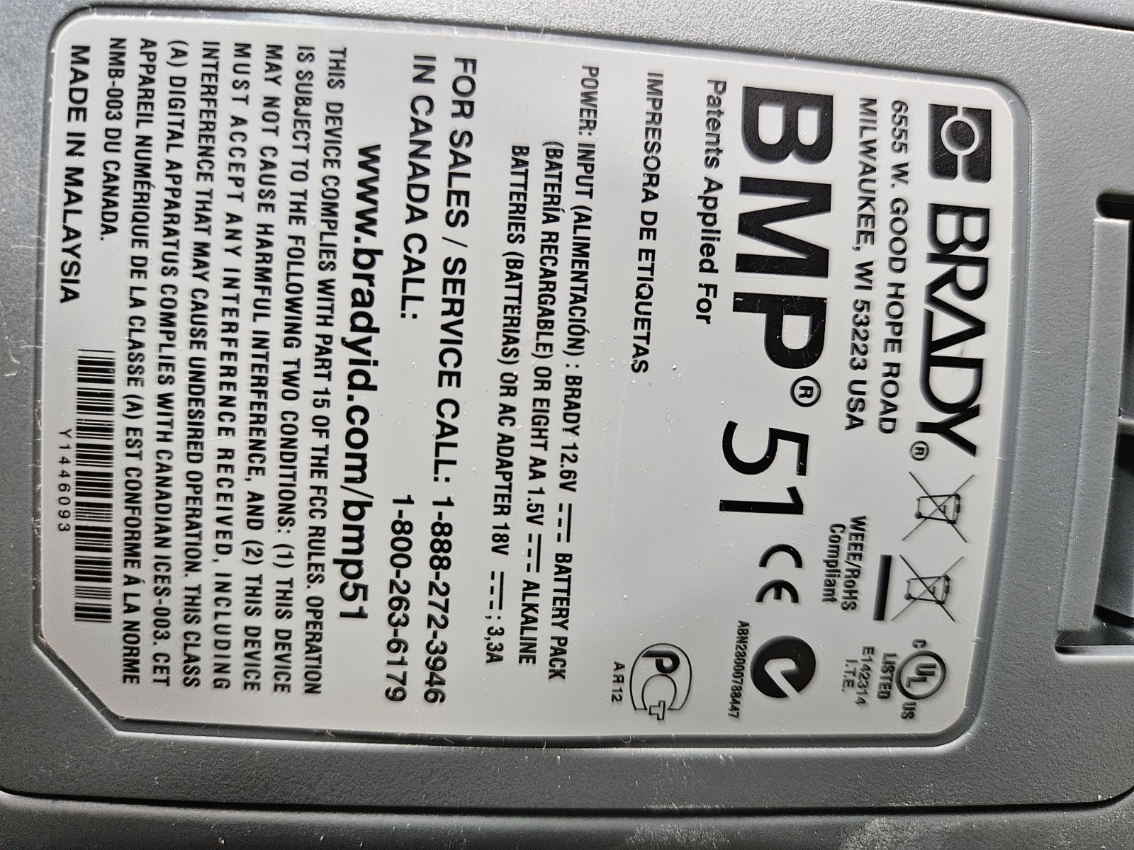 ​Brady BMP51 Portable Thermal Thermal Label Printer Industrial Bundle W/ Case