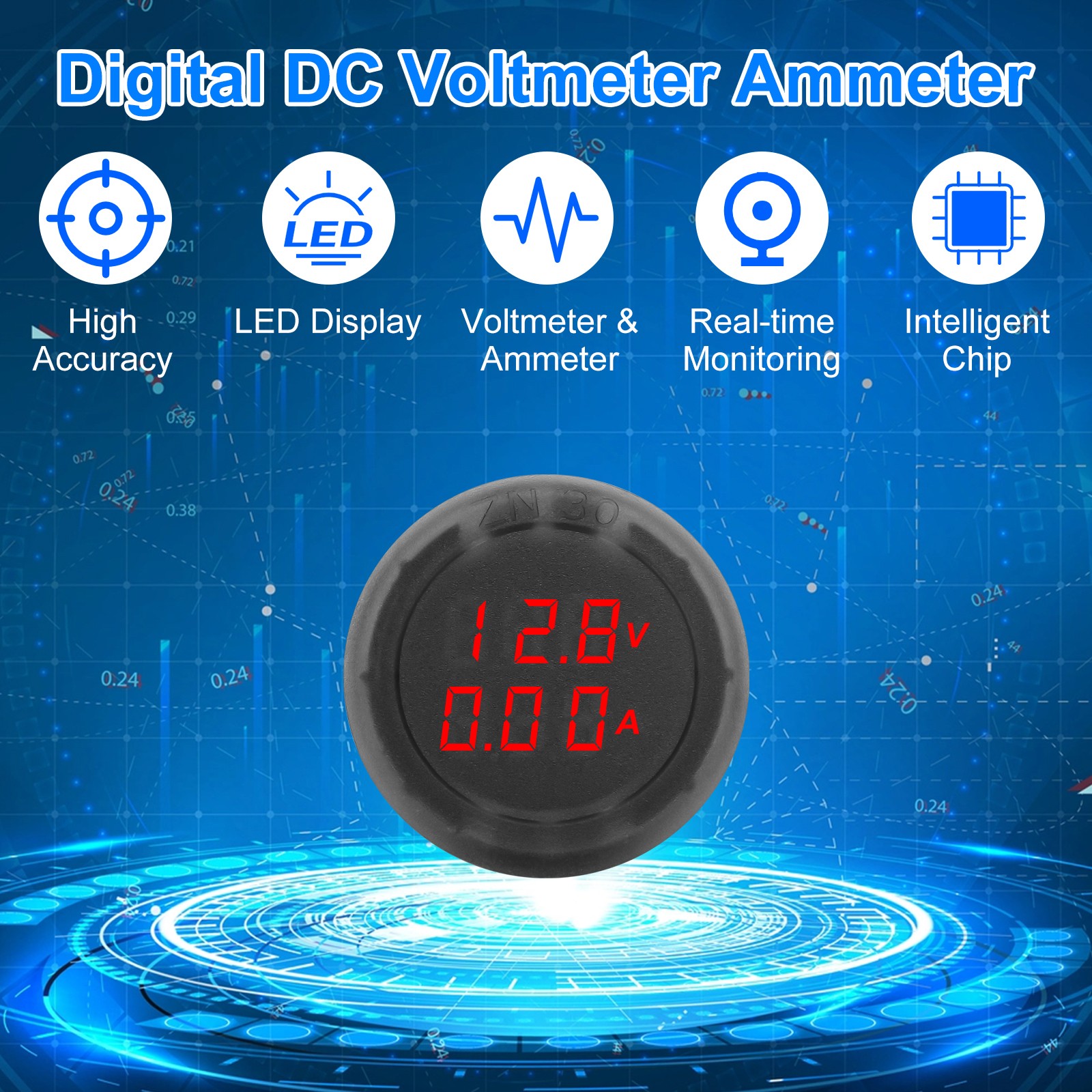 2PCS DC 5V-100V Digital Volt Gauge Amp Meter LED Display Voltage Current Monitor