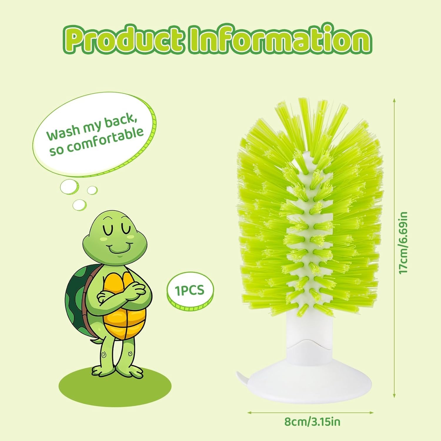 Turtle Brush with Suction Cup Turtle Shell Cleaning Brush Turtle Scrub Scratc