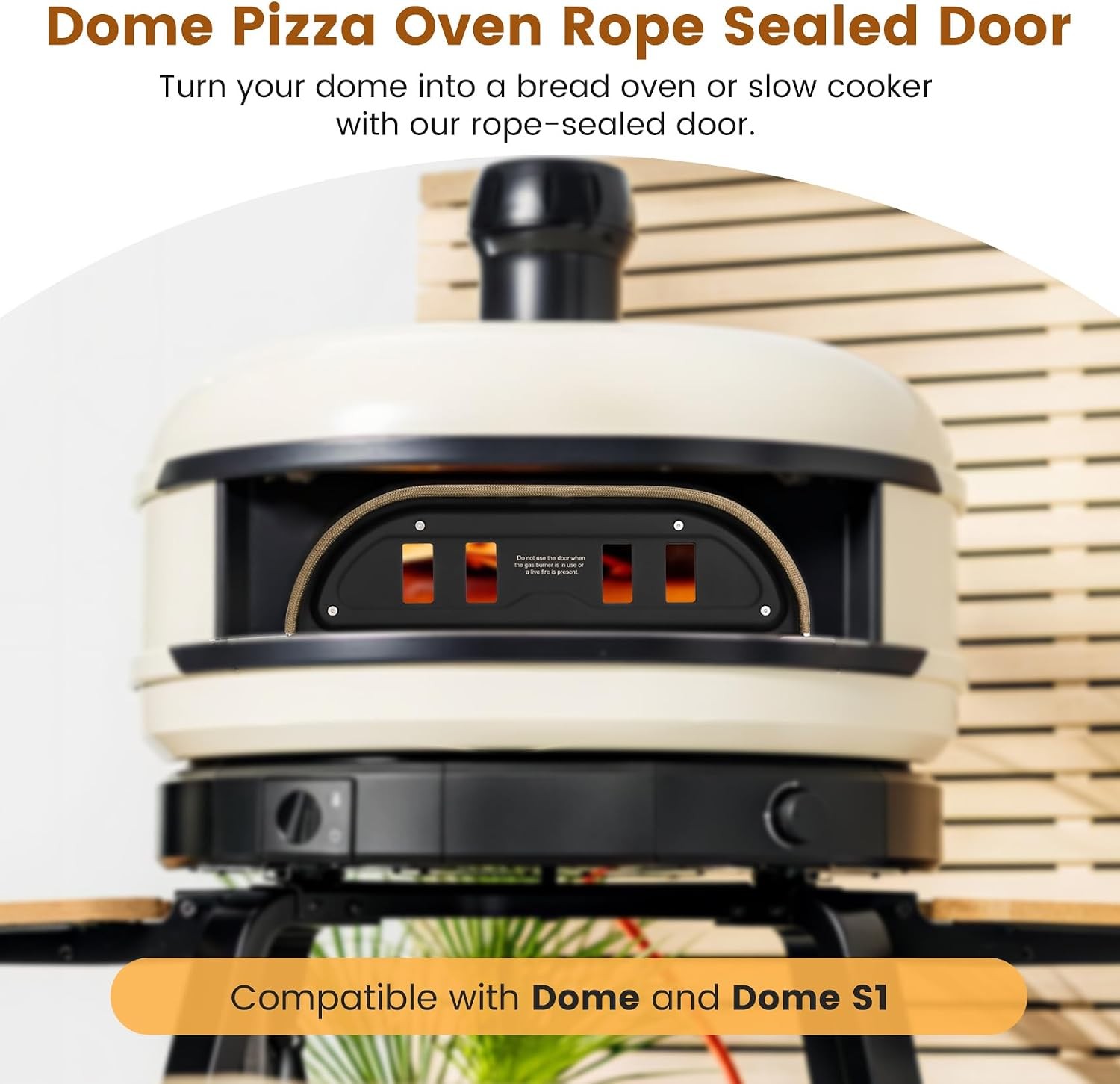 Dome Pizza Oven Door with Rope Seal,Sliding Vent Control,Compatible with Gozney