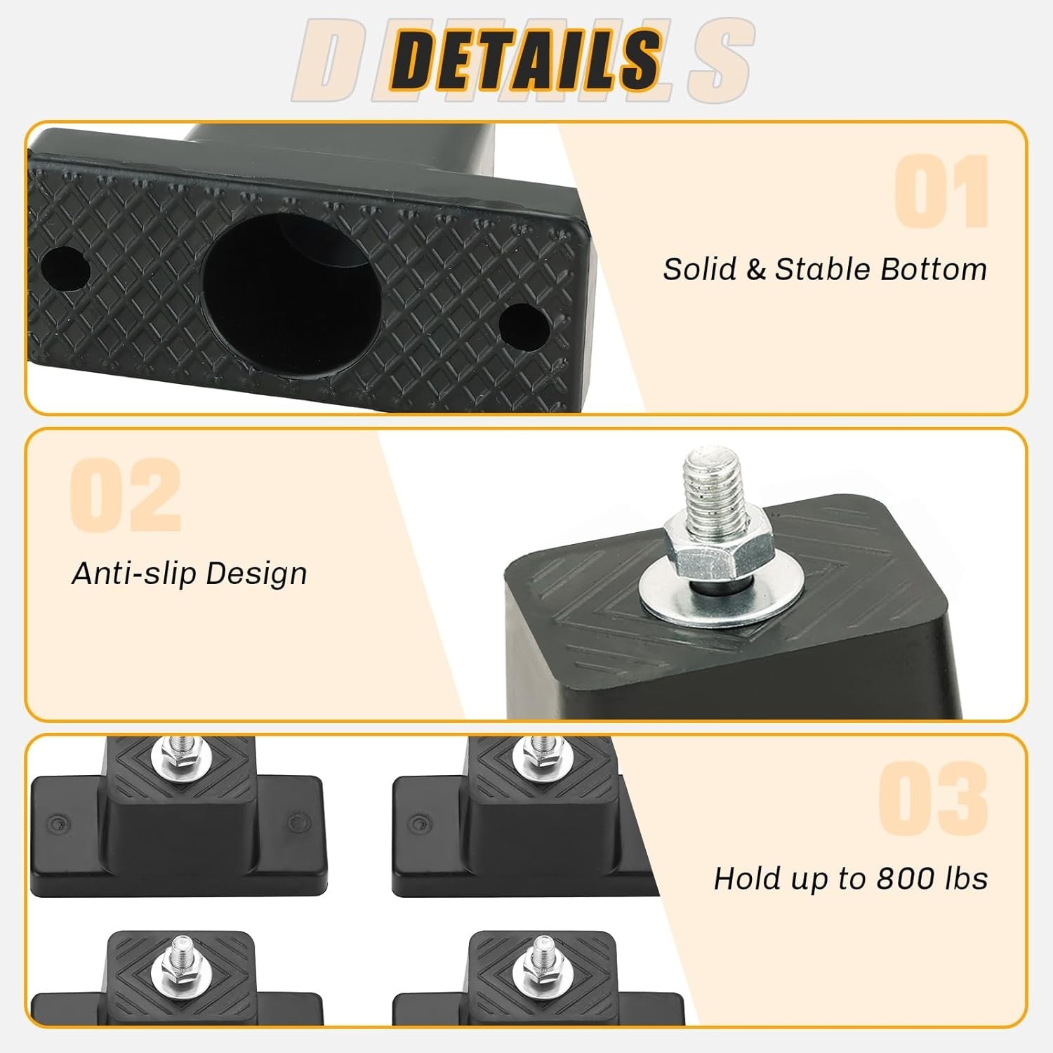 4Pack Rubber Vibration Isolator Mounting Bracket, Air Conditioner Mounting Br…