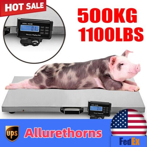 1100LB 500KG Digital Livestock Vet scale Pet Pig Sheep Accurate Bench kg/oz/lb