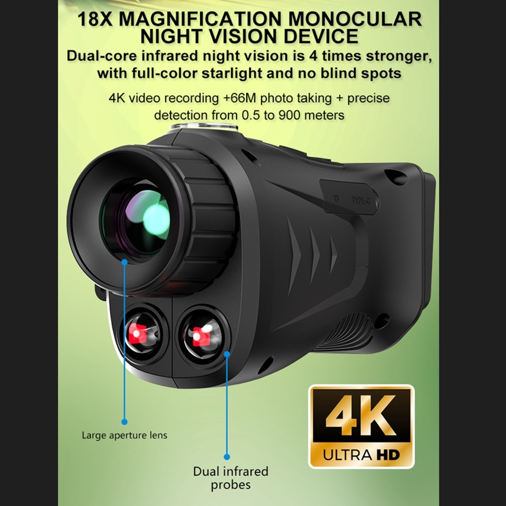 4K Night Vision Monocular with Rechargeable, 18x Digital Verg4693