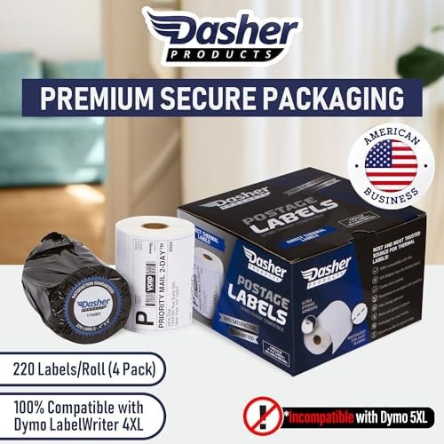 Dasher Products Thermal Shipping Labels Compatible with Dymo LabelWriter 4XL …