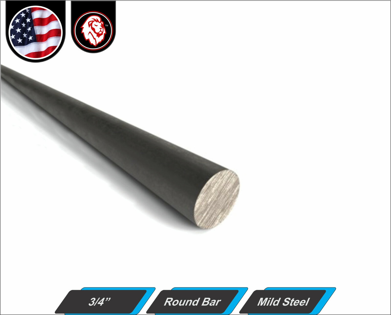 3/4″ Round Bar – Mild Steel – Round Metal Stock – 12″ inch Long (1-ft)