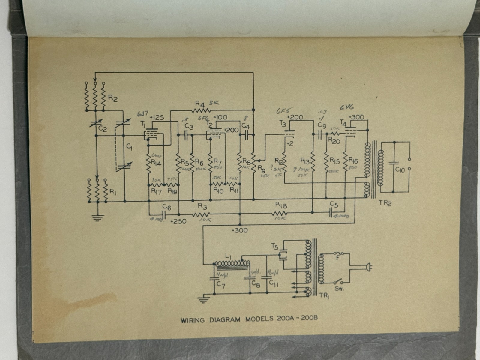 Very Early HP 200B Vacuum Tube Audio Oscillator Instructions Manual Only 1940s