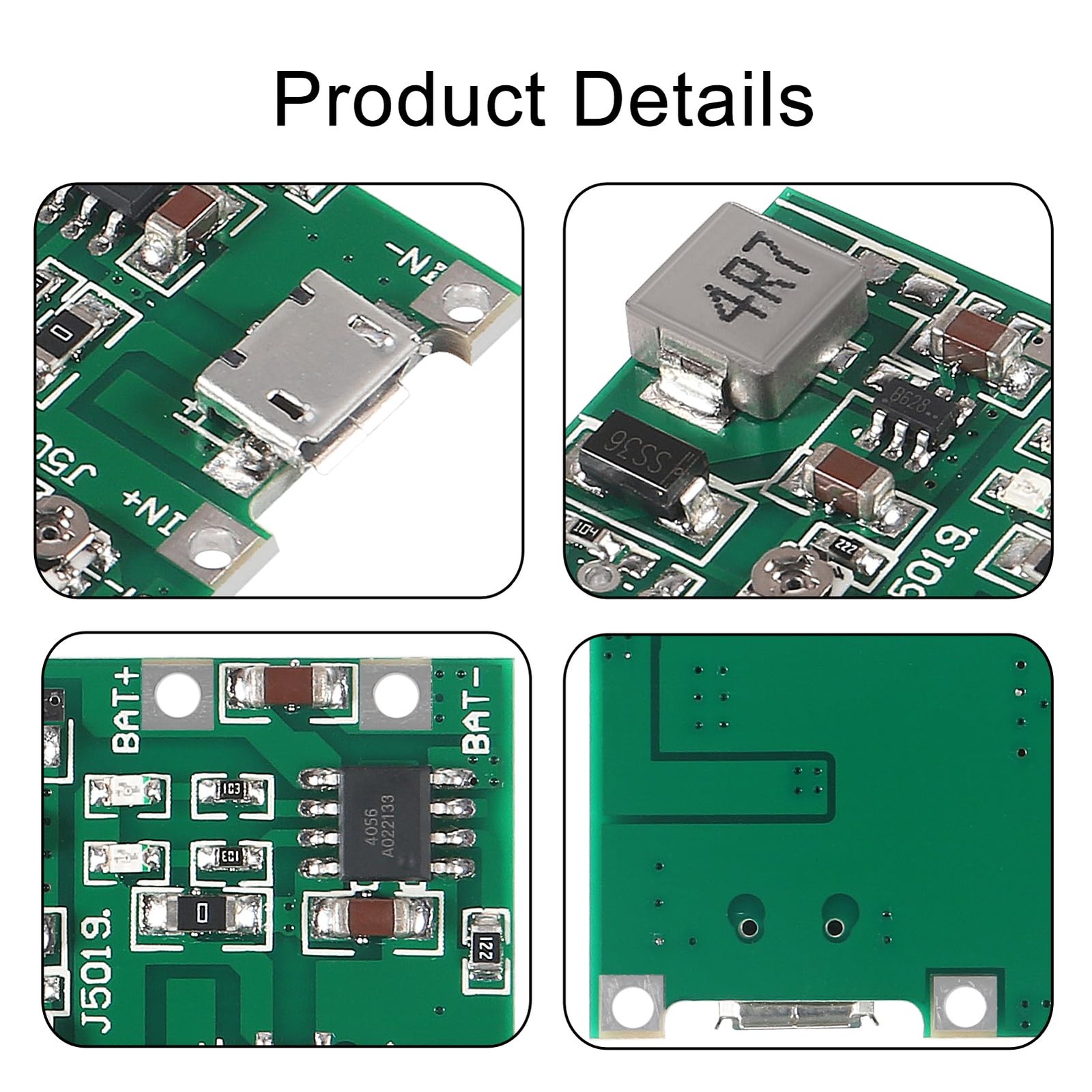 D-FLIFE 10pcs 18650 18650 Lithium Li-ion Battery Charger Module 2A USB Green