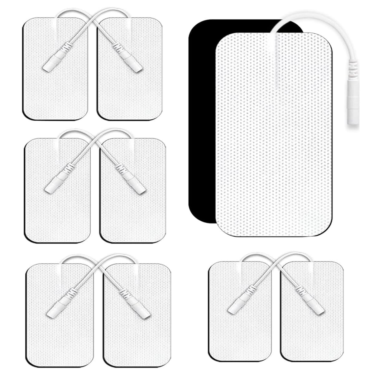 TENS Unit Electrode Pads, 10PCS 2″x 3.5″ Large Self-Adhesive White