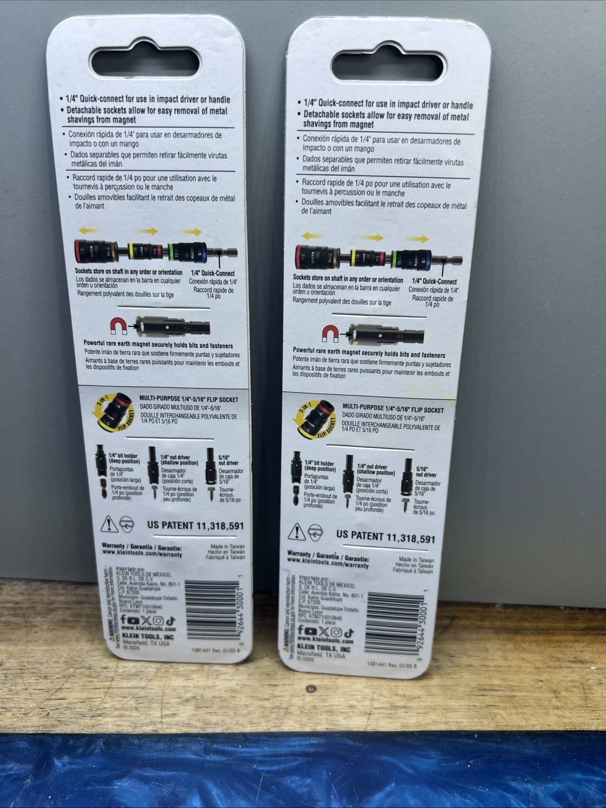 Klein Tools 32907G 7-In-1 Impact Flip Socket Set Lot Of 2 Qty 2