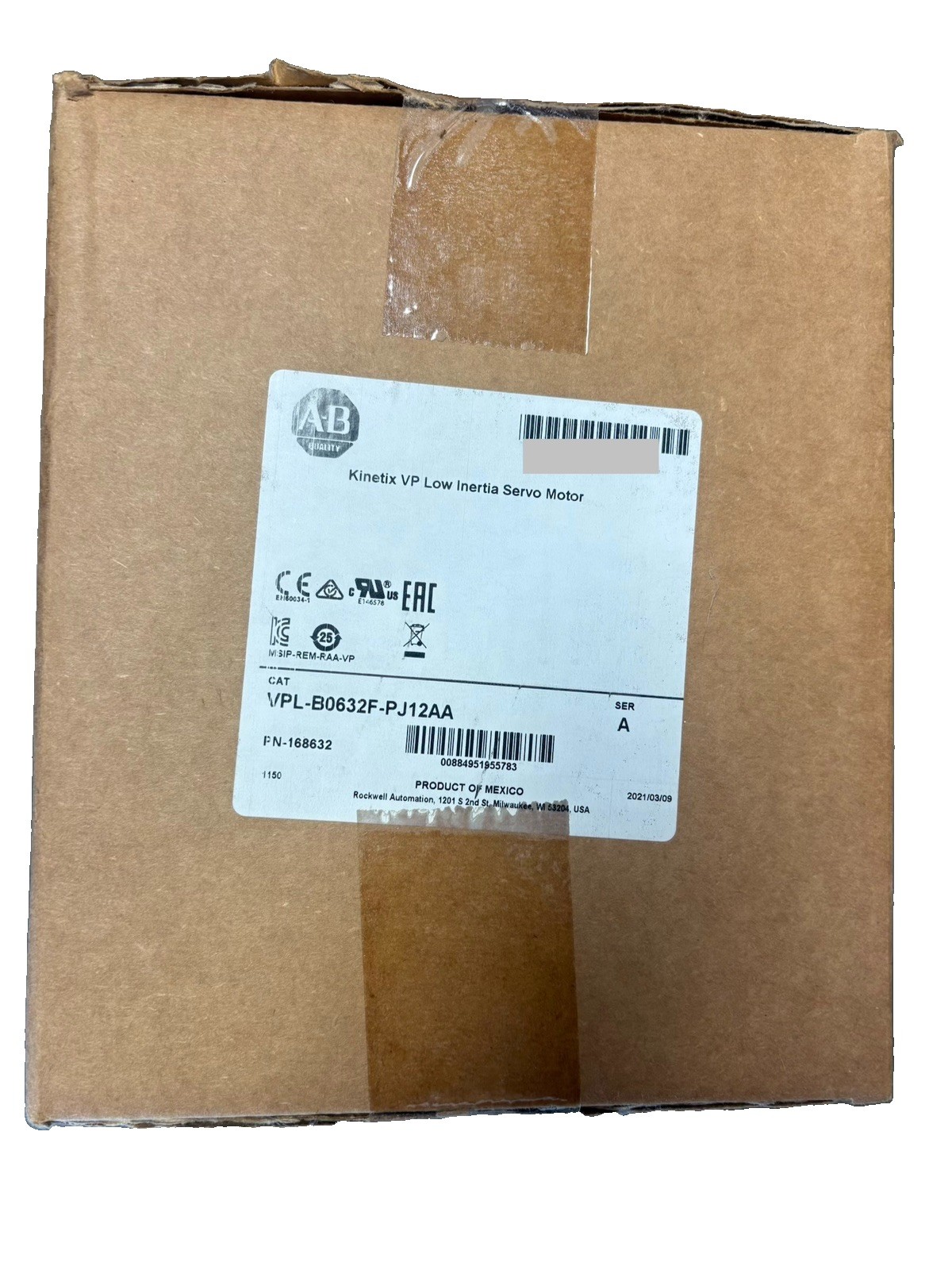 AB Kinetix VP Low Inertia Servo Motor VPL-B0632F-PJ12AA *FACTORY SEALED*