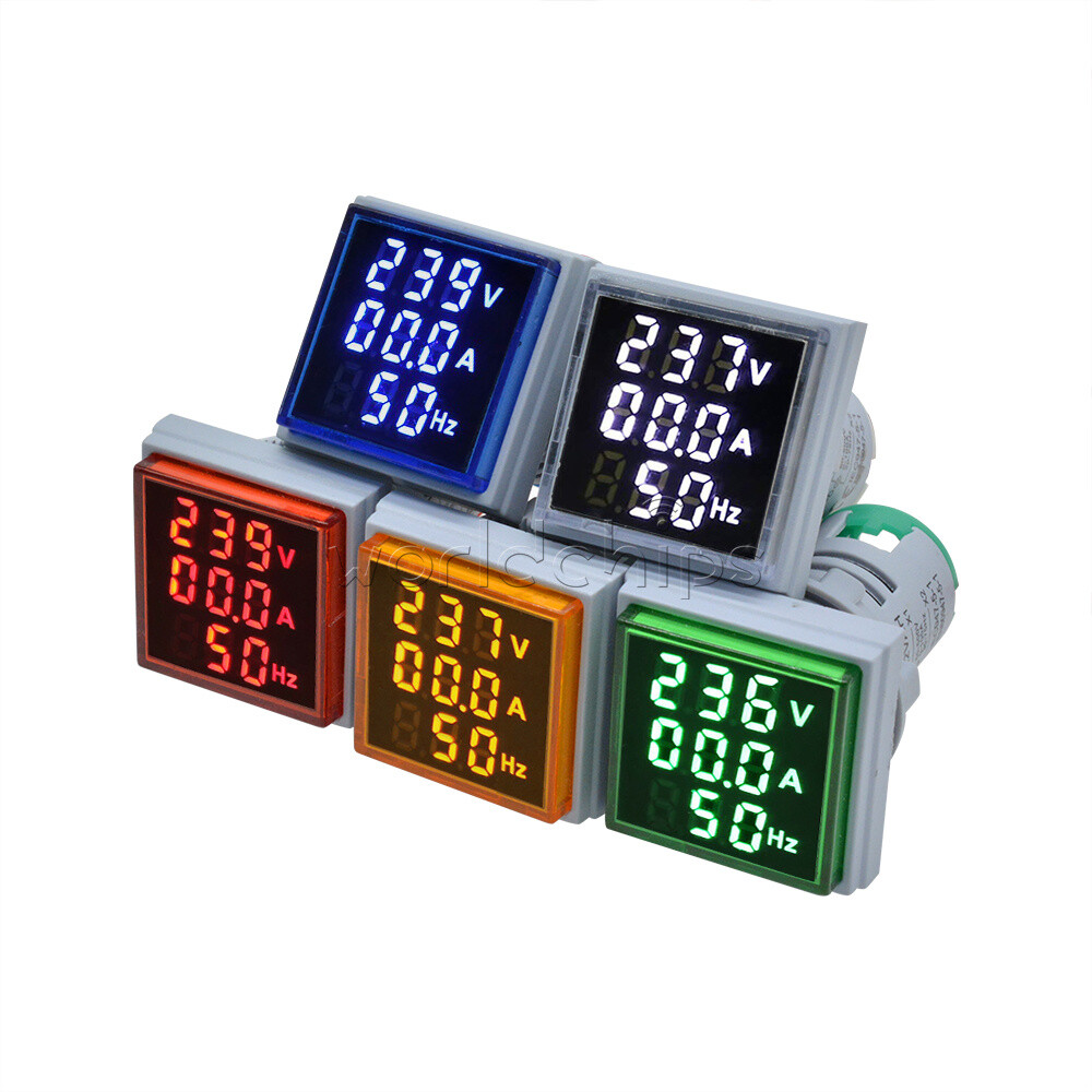 AC50-380V 0-100A 22mm 3-in-1 Voltmeter Ammeter Frequency Digital Volt AMP Meter