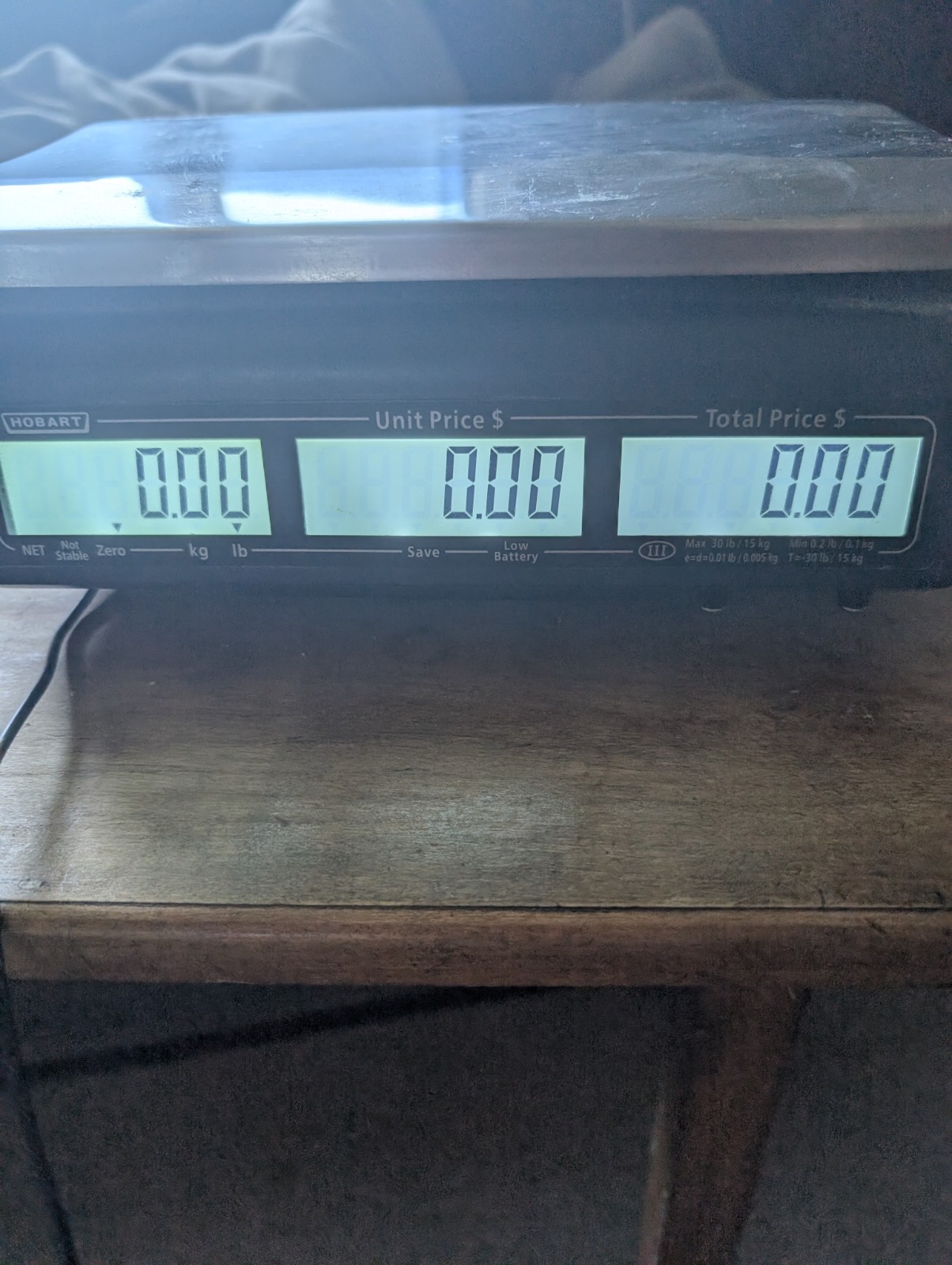 Hobart PS40 Digital Price Computing Legal for Trade Scale, 30 lb Capacity