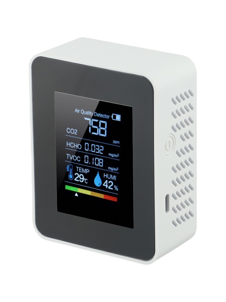 Convenient Handheld Air Monitor Rechargeable Battery USB Cable Provided