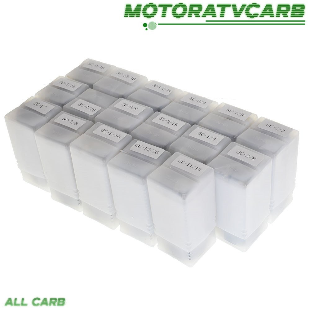 ALL-CARB 17Pcs 1/16 – 1-1/16″ 5C Round Collet Set By 16th Harden 0006″ TIR Steel