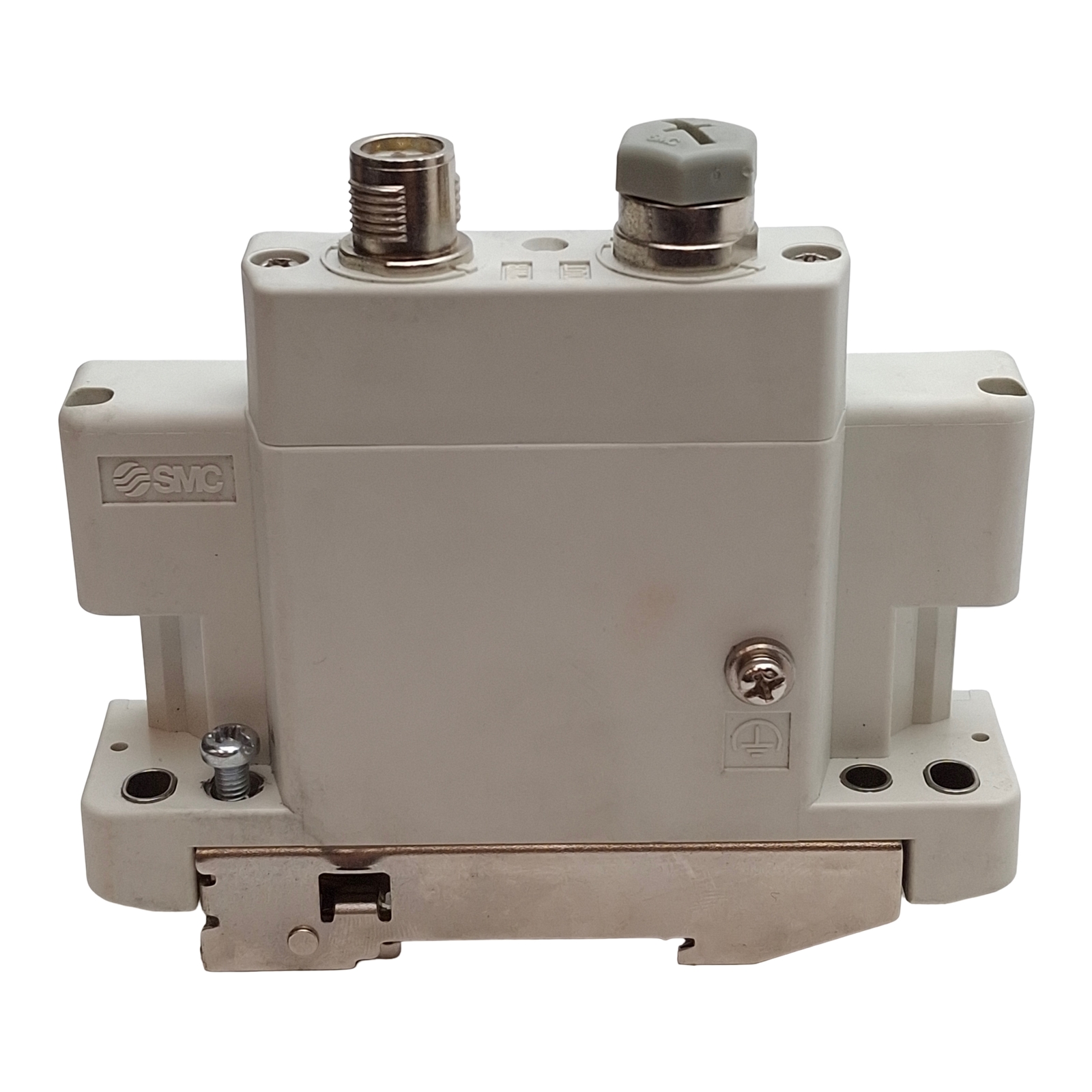 SMC EX600-ED2 Fieldbus Device End Plate, M12 5-Pin Male, 24VDC 2A, DIN Rail