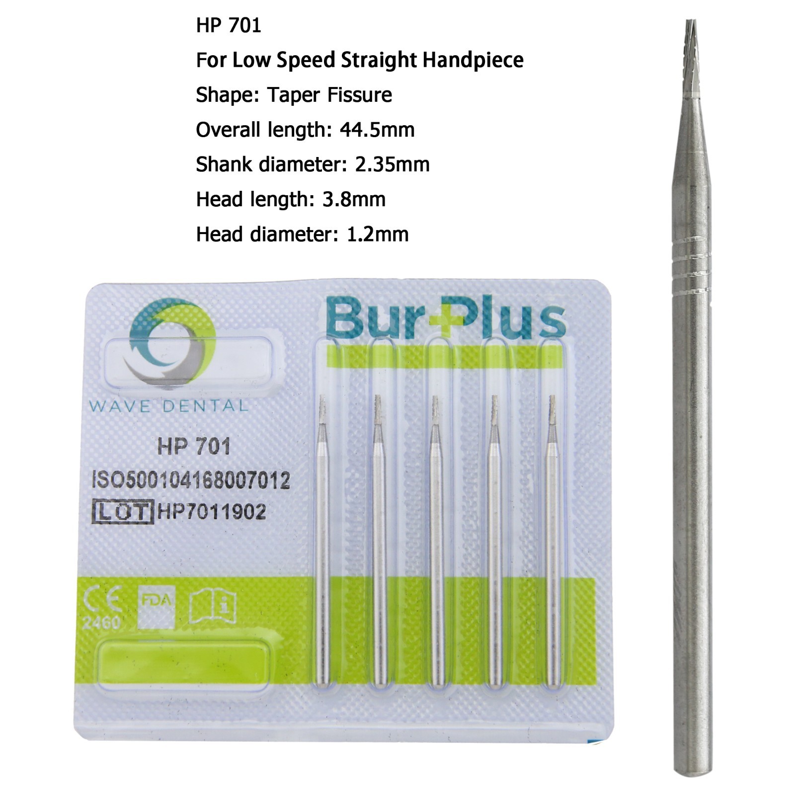 WAVE Dental Carbide Burs HP Long Surgical Burs For Straight Handpiece 703L 702