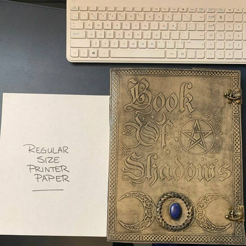 Book Of Shadows, Leather Grimoire, Leather Journal, Magic Book, Celtic journal