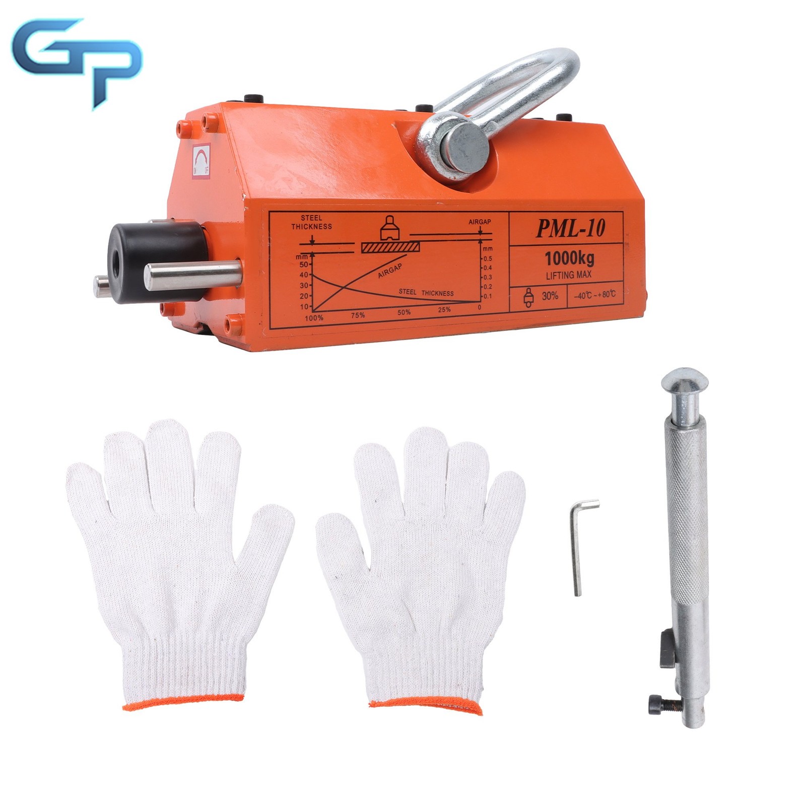 Neodymium Hoist 2200Lbs/1000kg Magnetic Lifter Lifting Magnet 2 Safety Factor