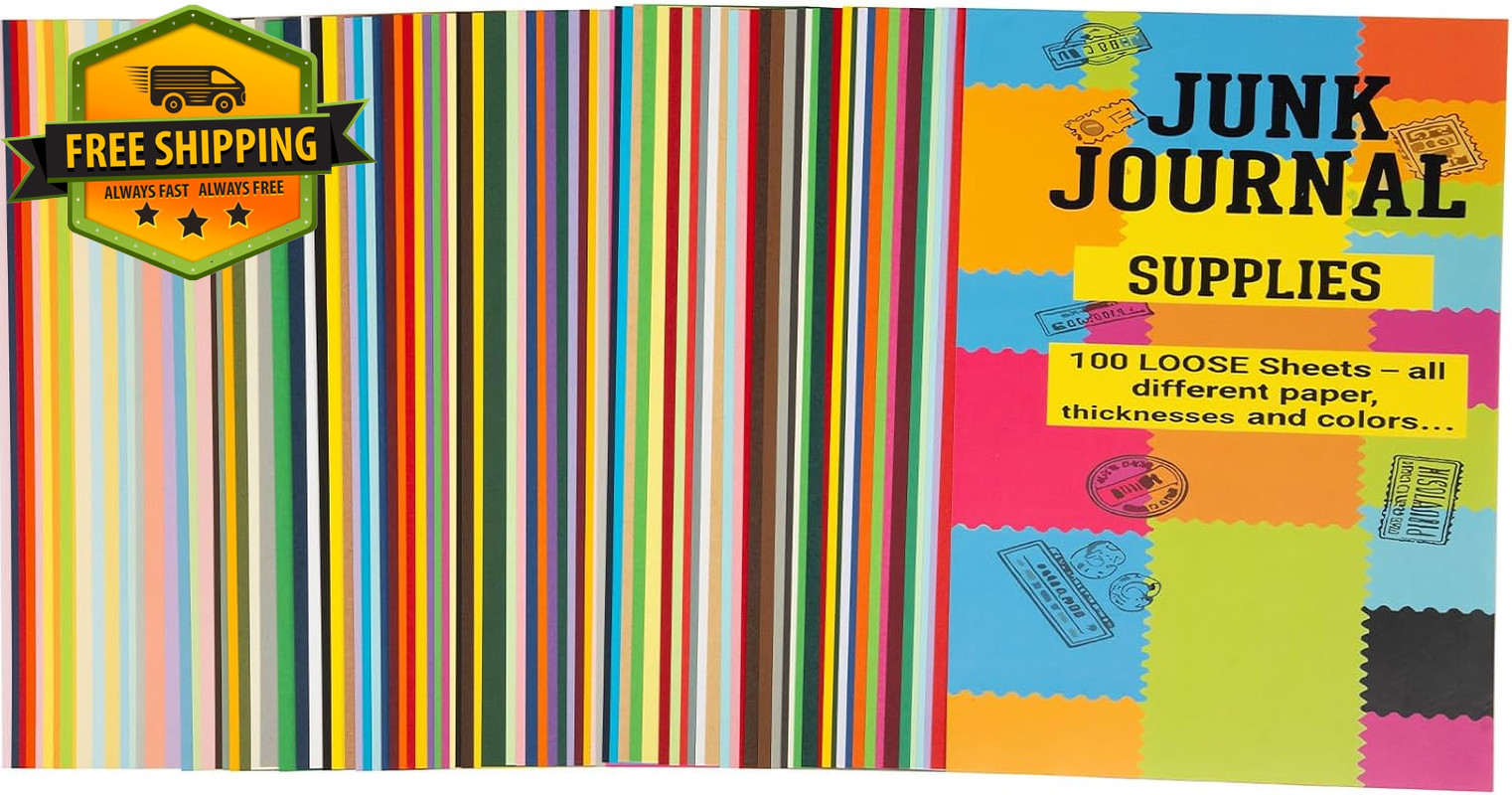 Junk Journal Loose Leaf Paper 100 Sheets 8.5×5.5in Vintage Scrapbook A5 Set